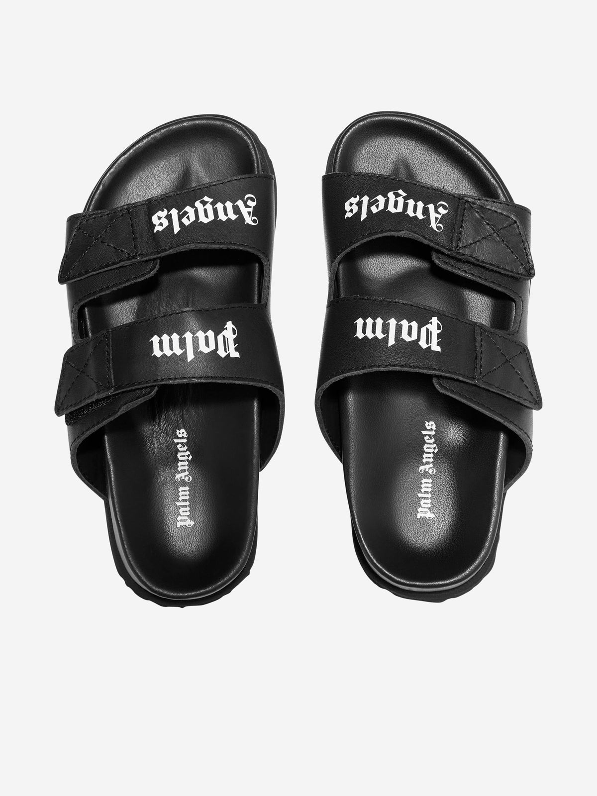 Palm Angels Kids Logo Sandals in Black | Childsplay Clothing display picture 2
