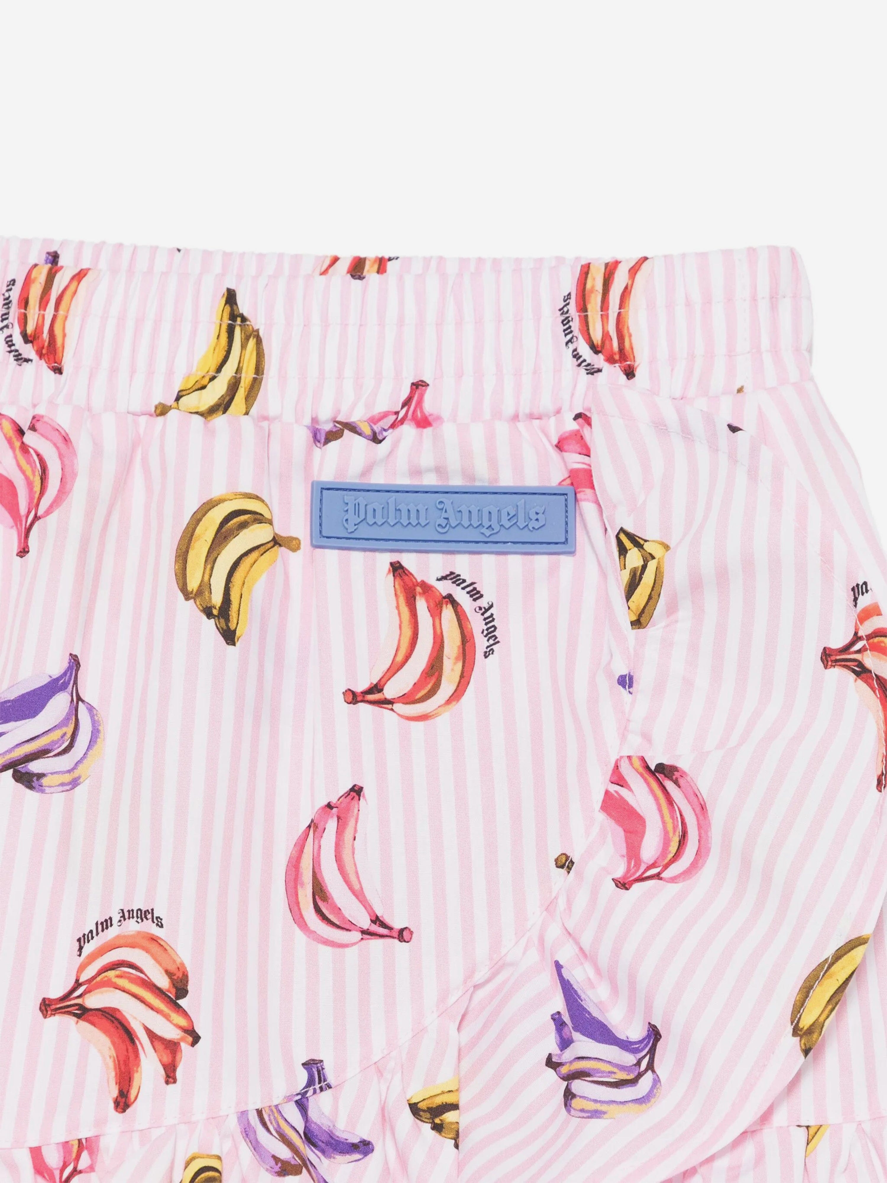 Palm Angels Girls AOP Bananas Mini Skirt in Pink | Childsplay Clothing