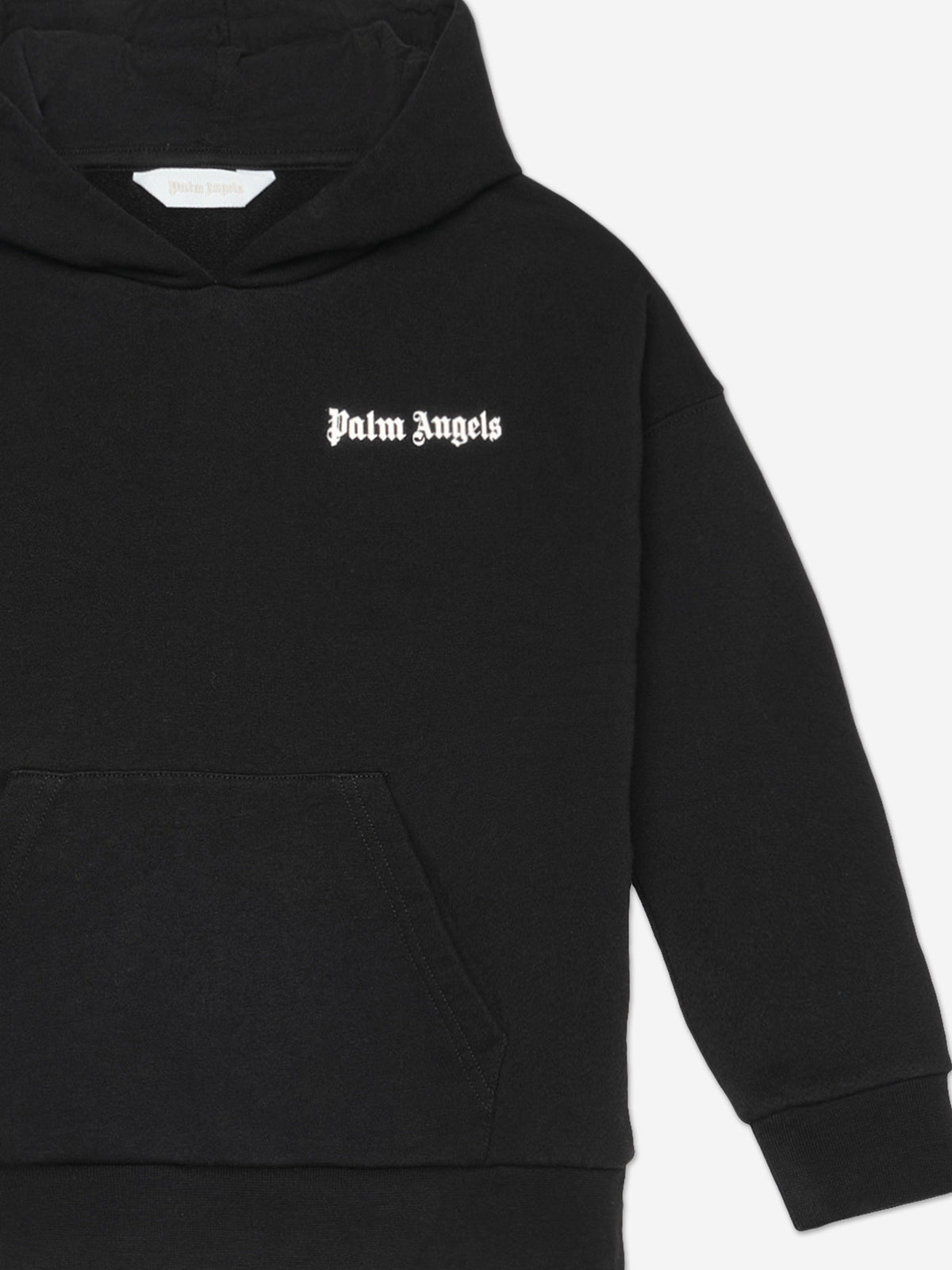 Palm Angels Boys Overlogo Oversize Fit Hoodie in Black 