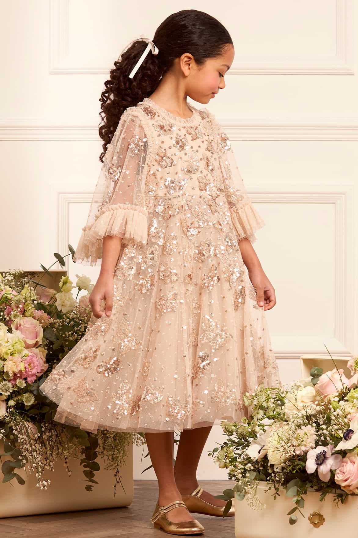 Needle & Thread Girls Tulle Papillon Dress in Pink Needle & Thread Girls Tulle Papillon Dress in Pink