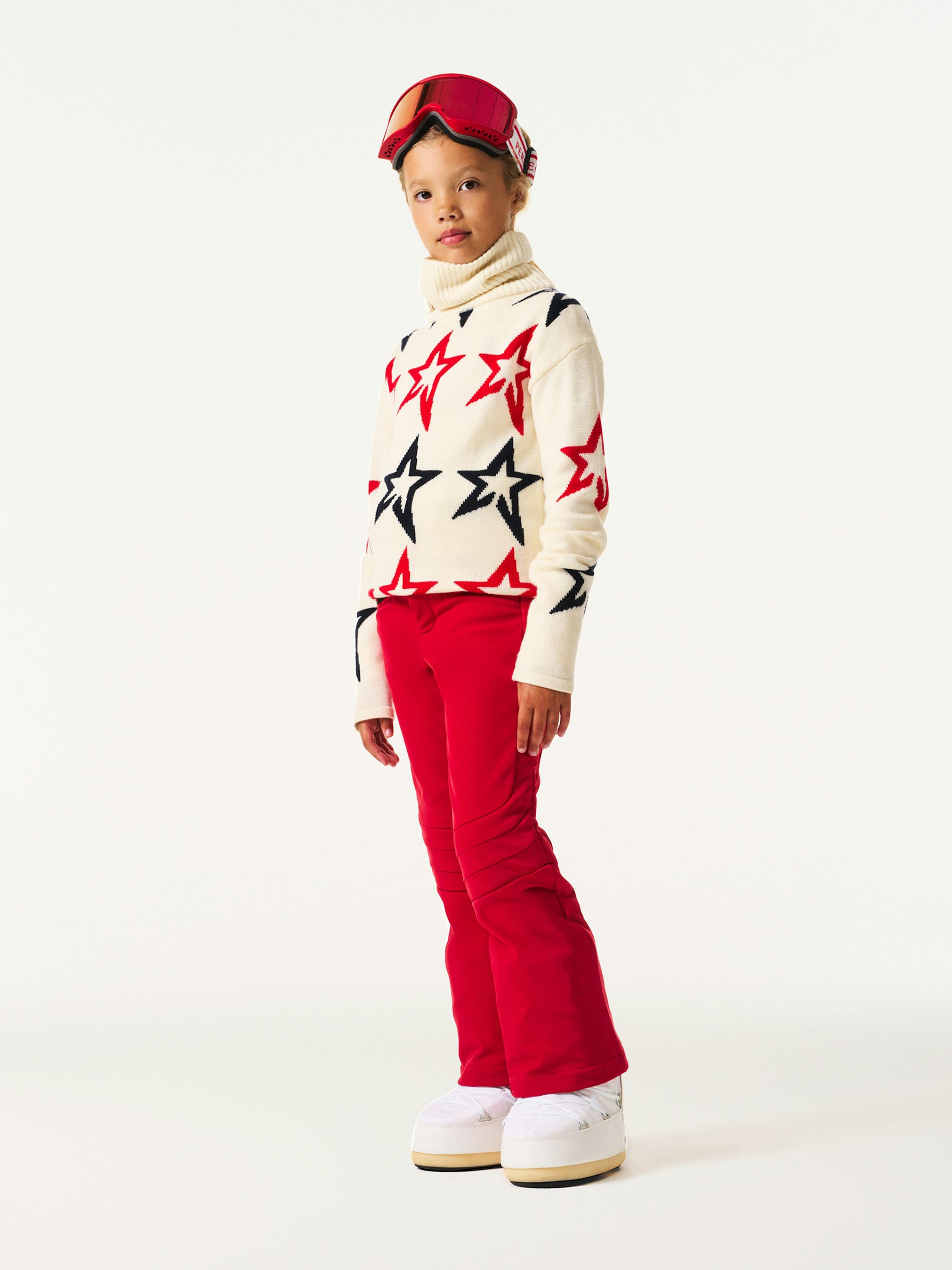 PERFECT MOMENT 星柄スキーウェア 10Y Perfect Moment Kids Merino Wool Star Dust Jumper in Ivory