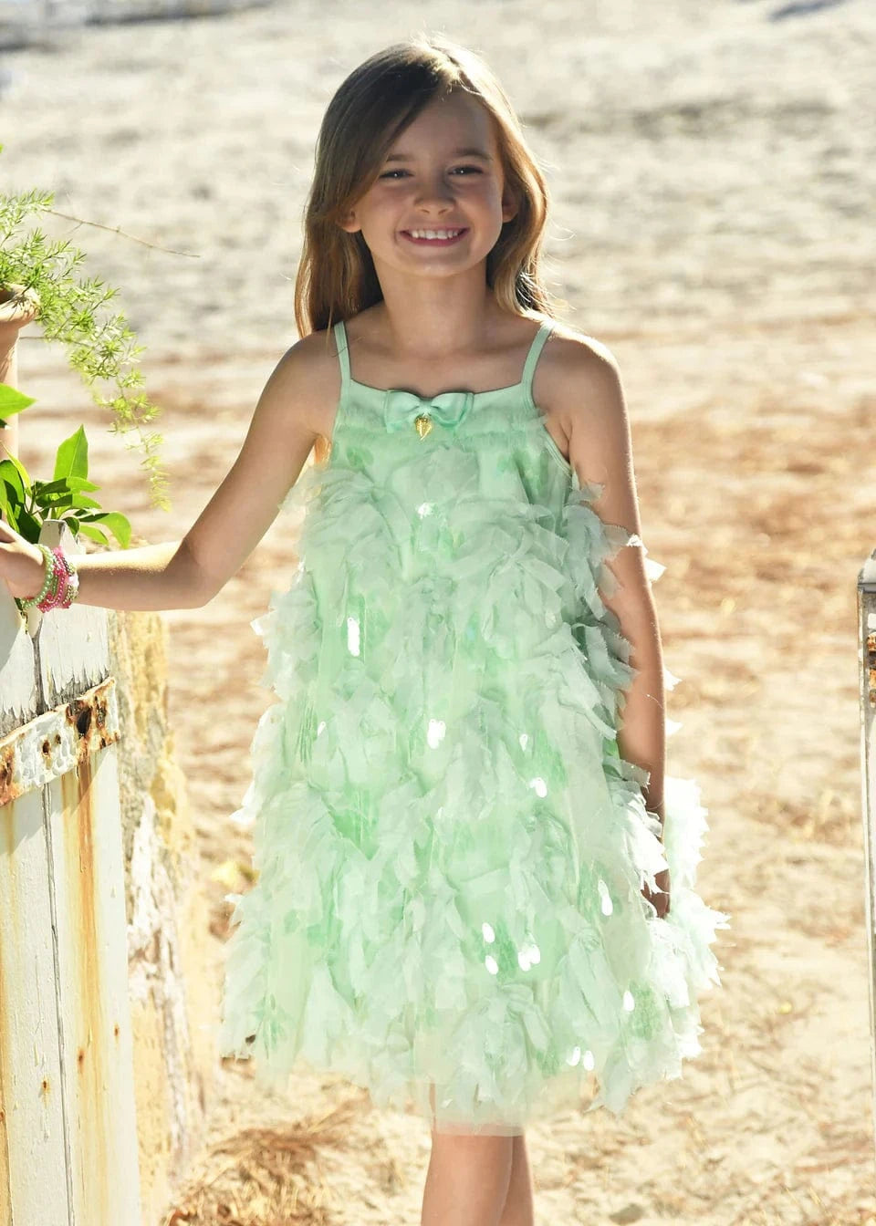 Angels Face Girls Palma 3D Tulle and Sequin Dress in Green | Childsplay Clothing Angels Face Girls Palma 3D Tulle and Sequin Dress in Green | Childsplay Clothing