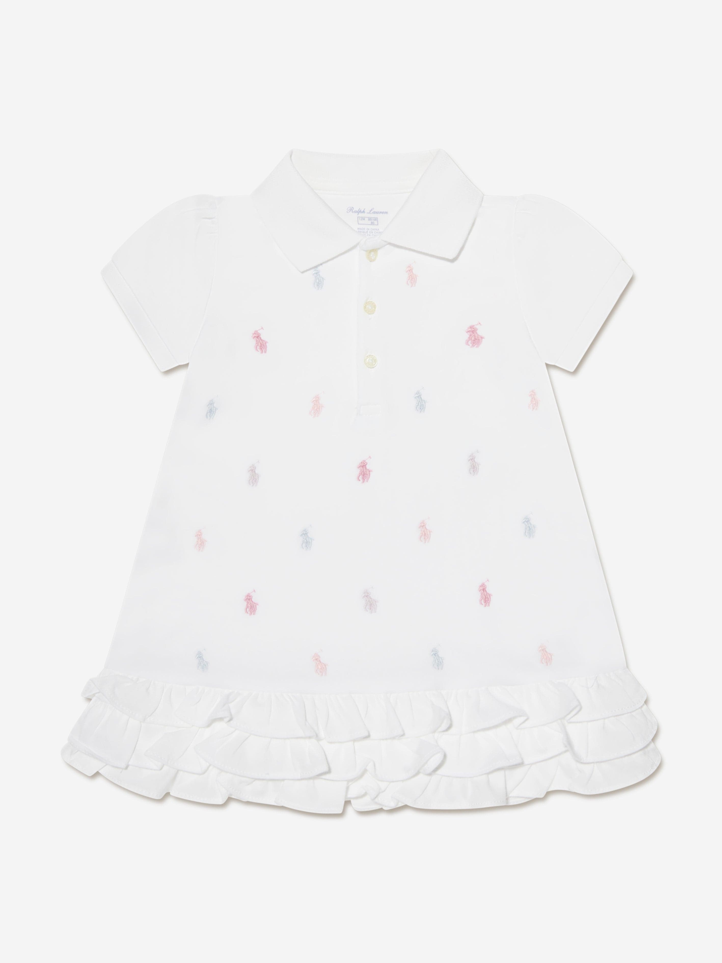 polo infant dress Ralph Lauren Baby Girls Schiffli Dress With Bloomers in White