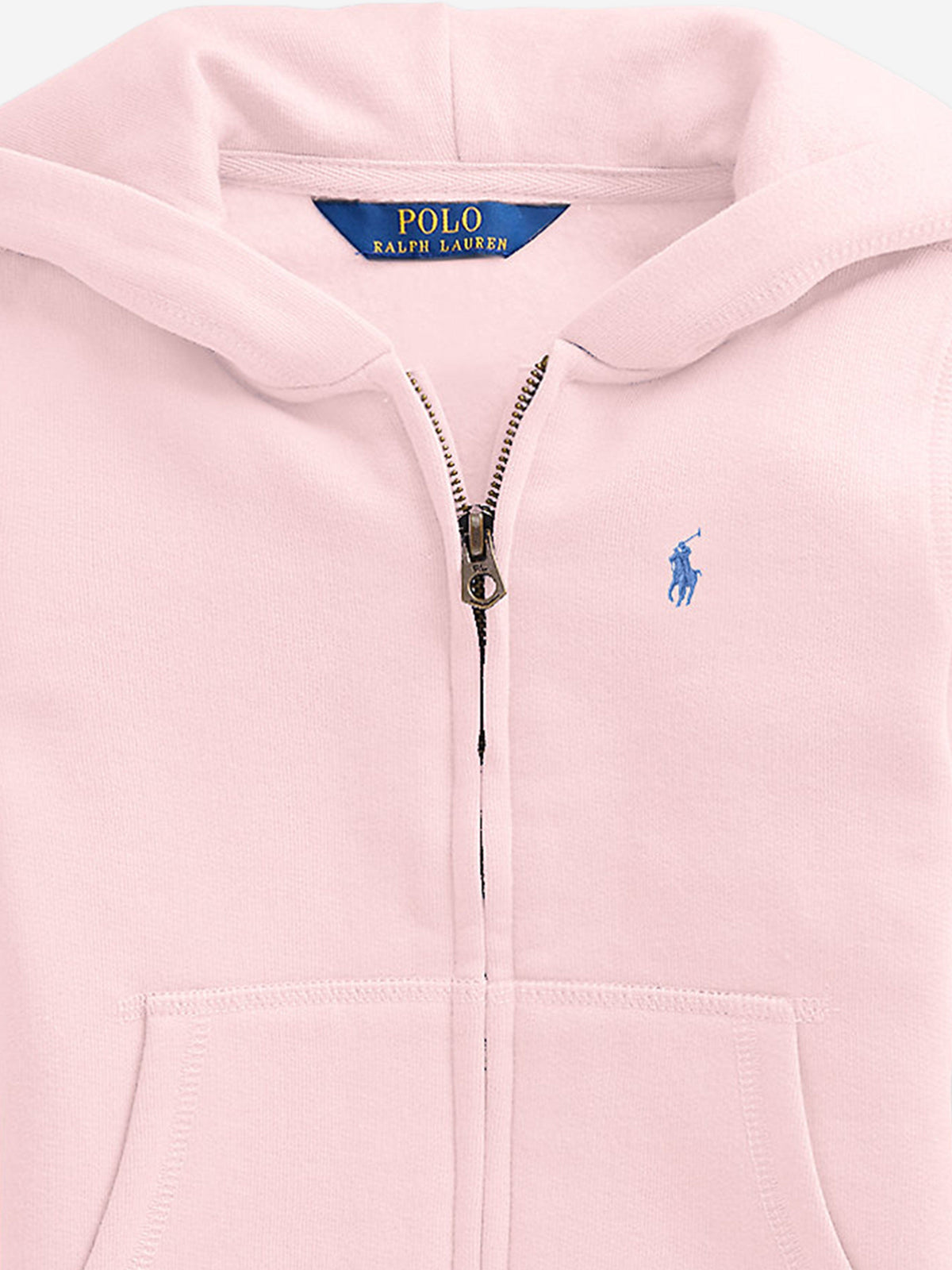 Ralph Lauren Girls Logo Zip Up Top in Pink | Childsplay Clothing