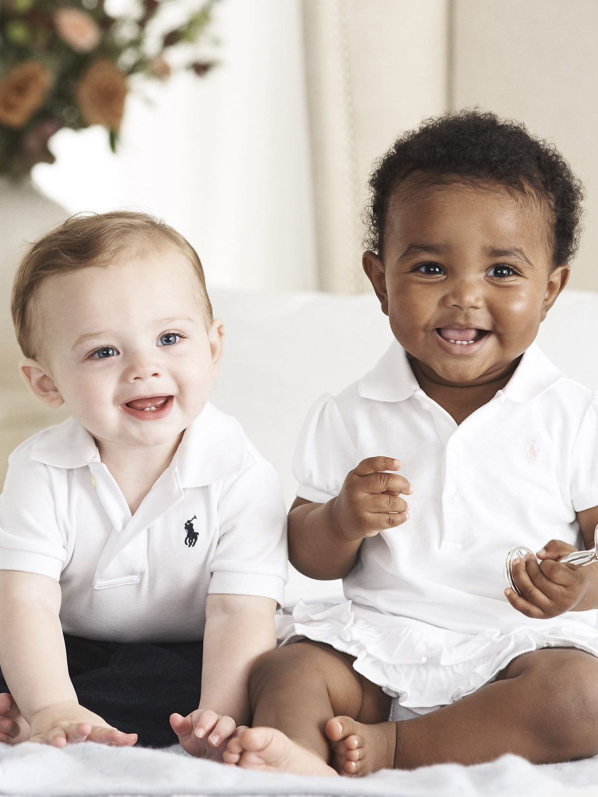 Ralph Lauren Baby Boys Logo Polo Shirt in White | Childsplay Clothing