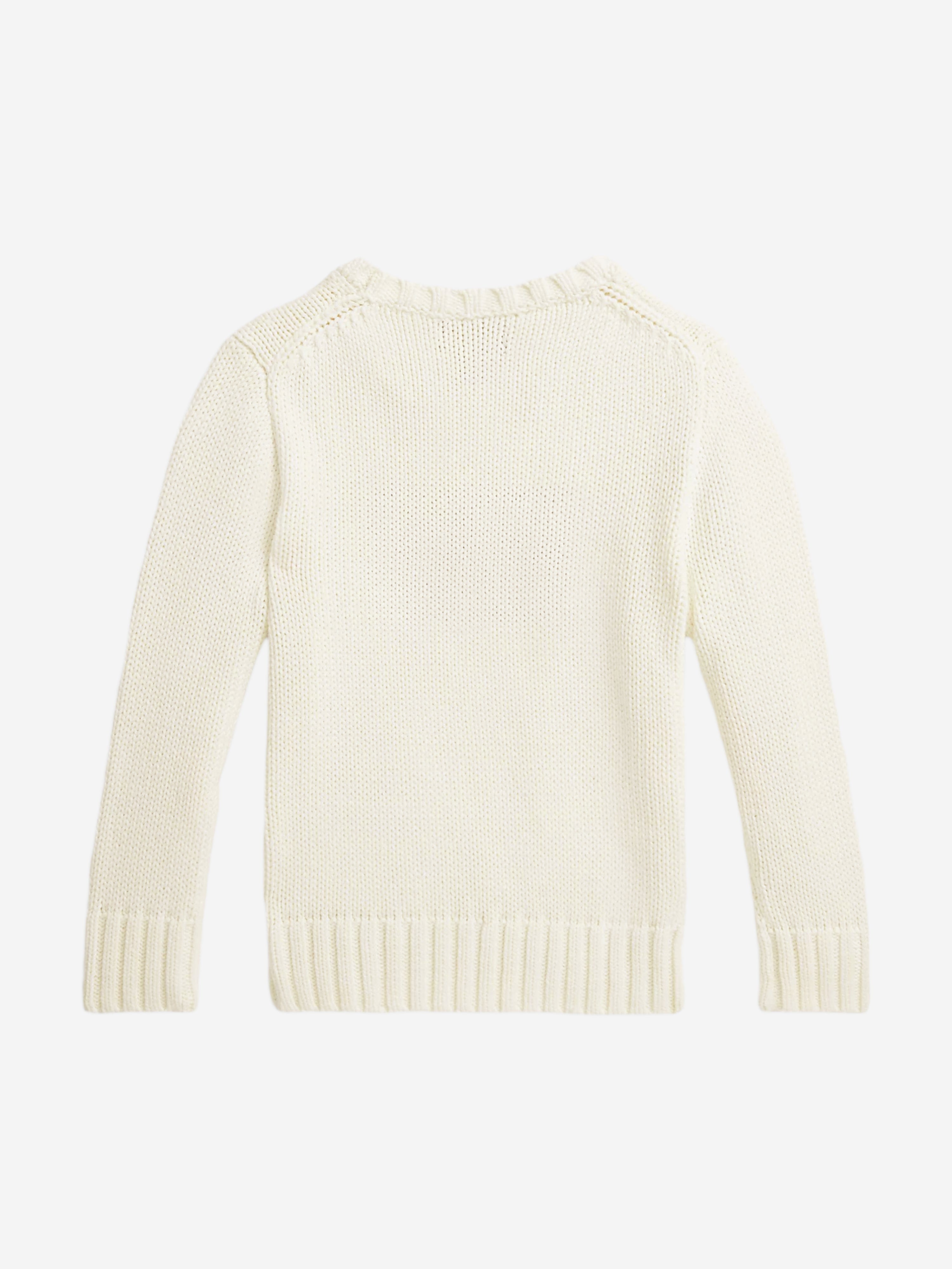 Ralph Lauren Boys Cotton Knit Flag Jumper in Ivory | Childsplay