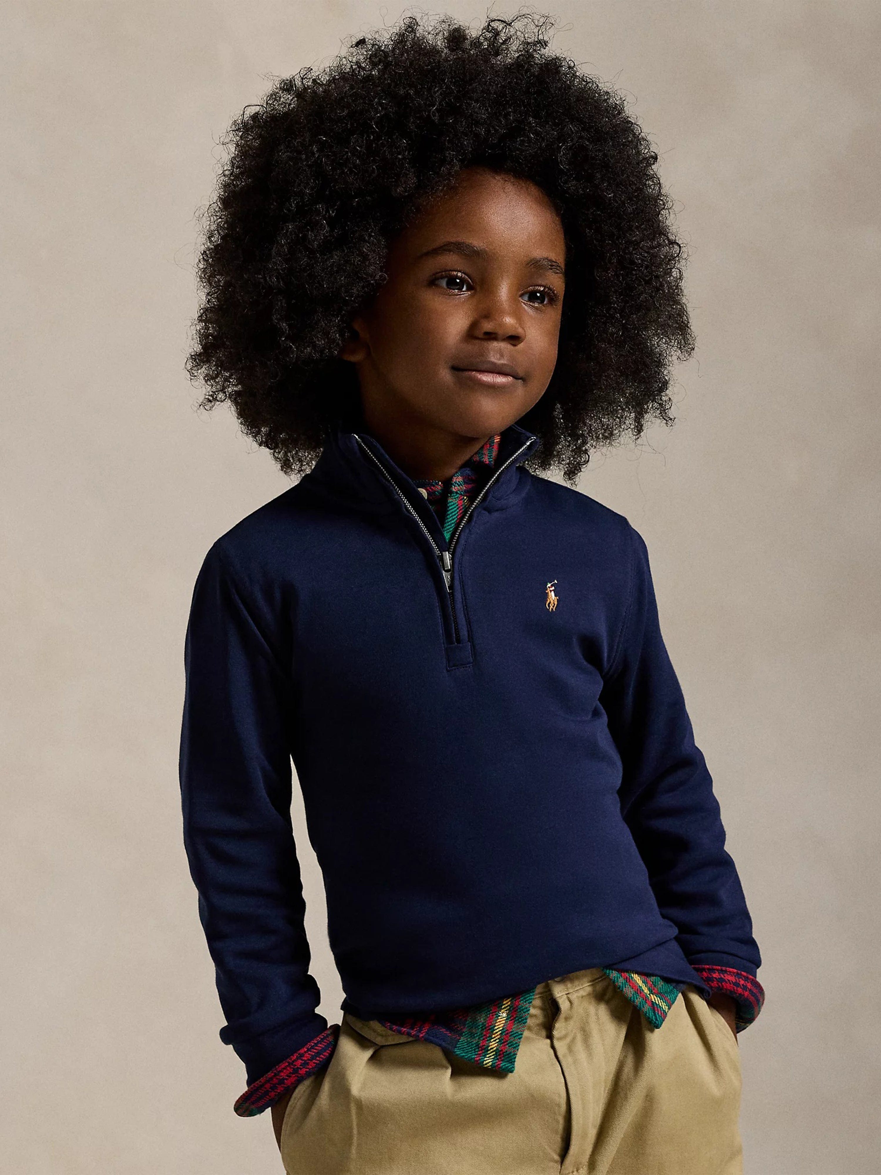 Ralph Lauren Boys Half Zip Sweatshirt in Navy | Childsplay Clothing