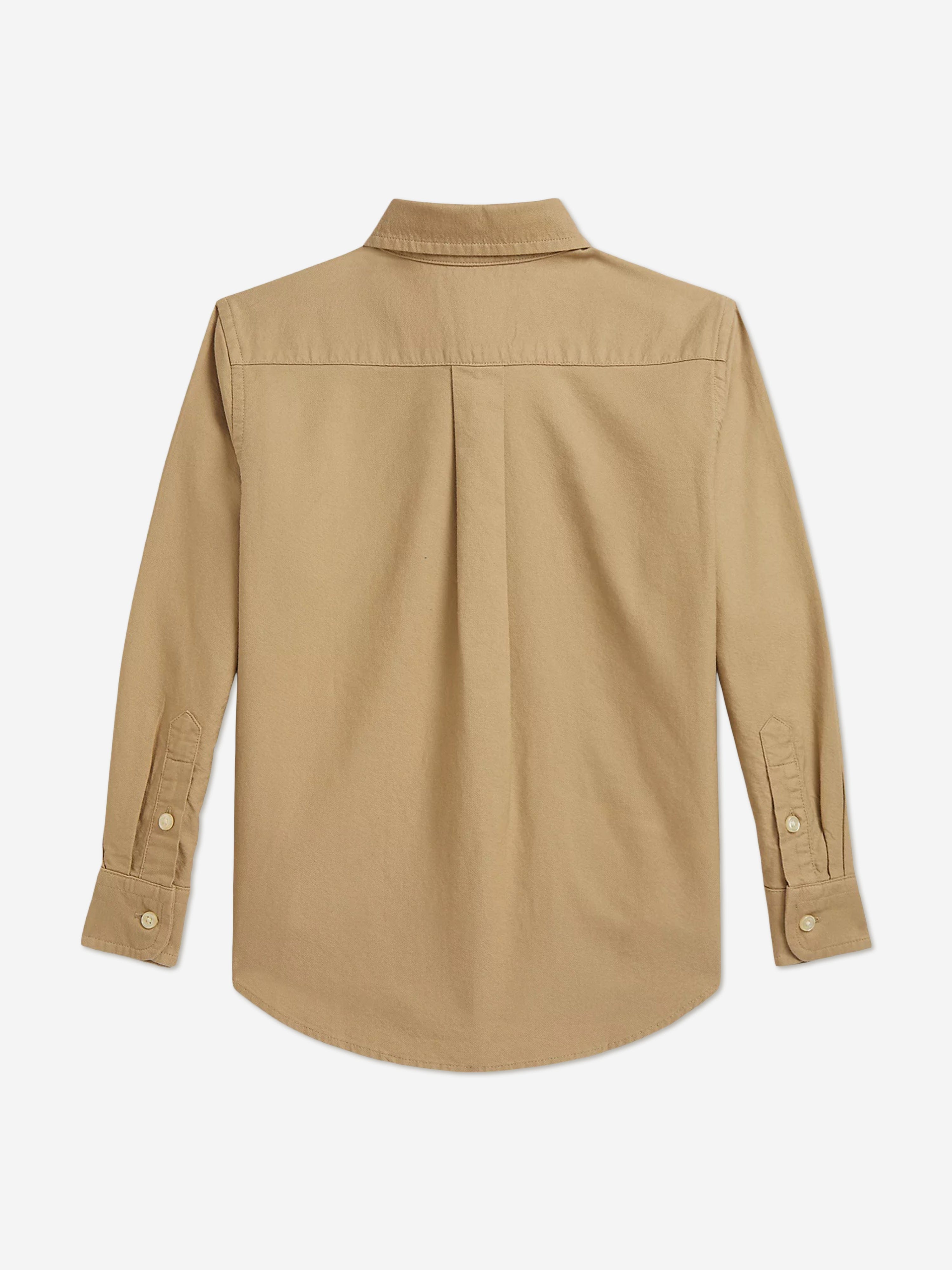 Ralph Lauren Boys Logo Oxford Shirt in Beige | Childsplay Clothing