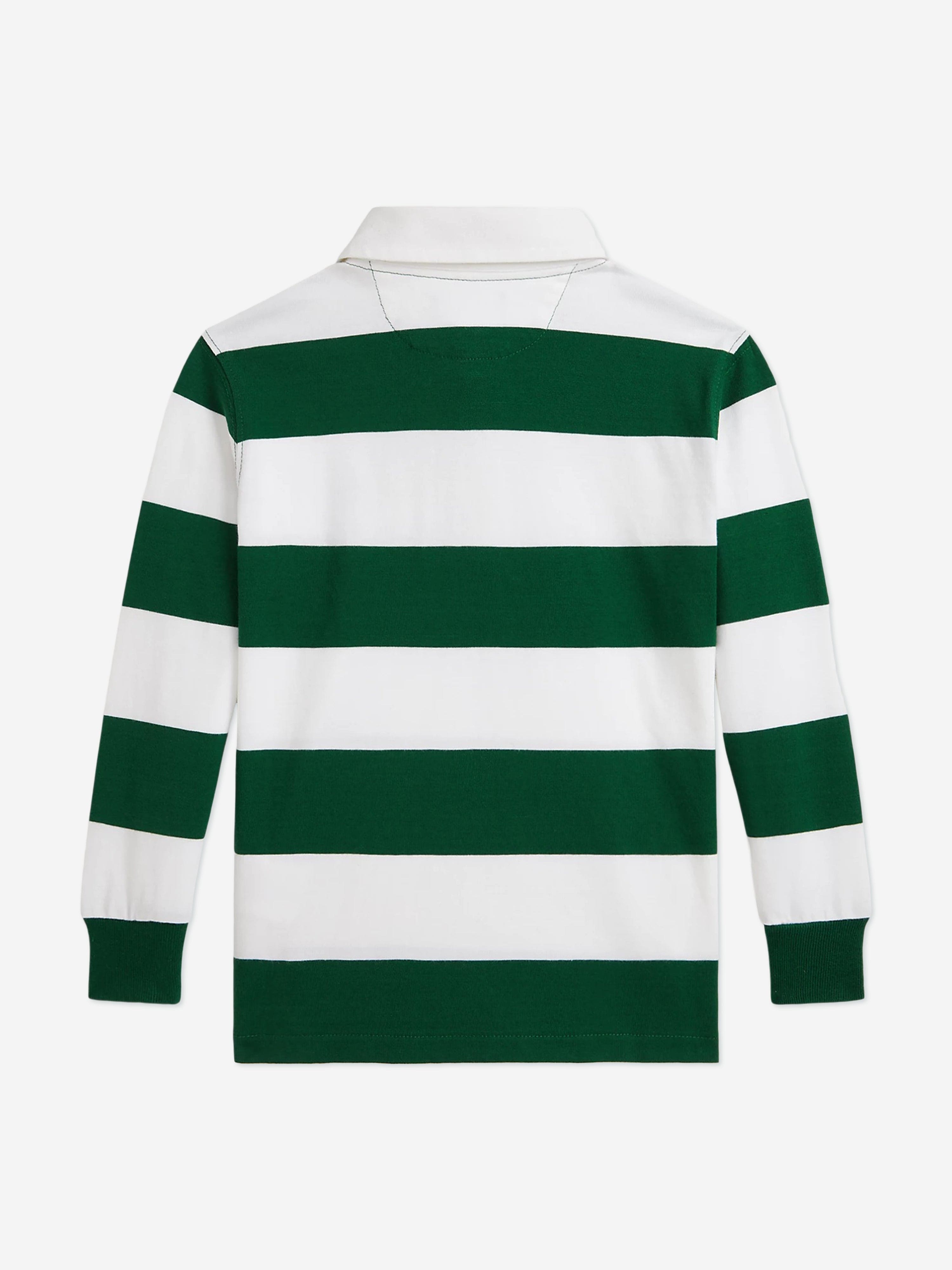 Ralph Lauren Boys Striped Rugby Shirt in Green | Childsplay Clothing