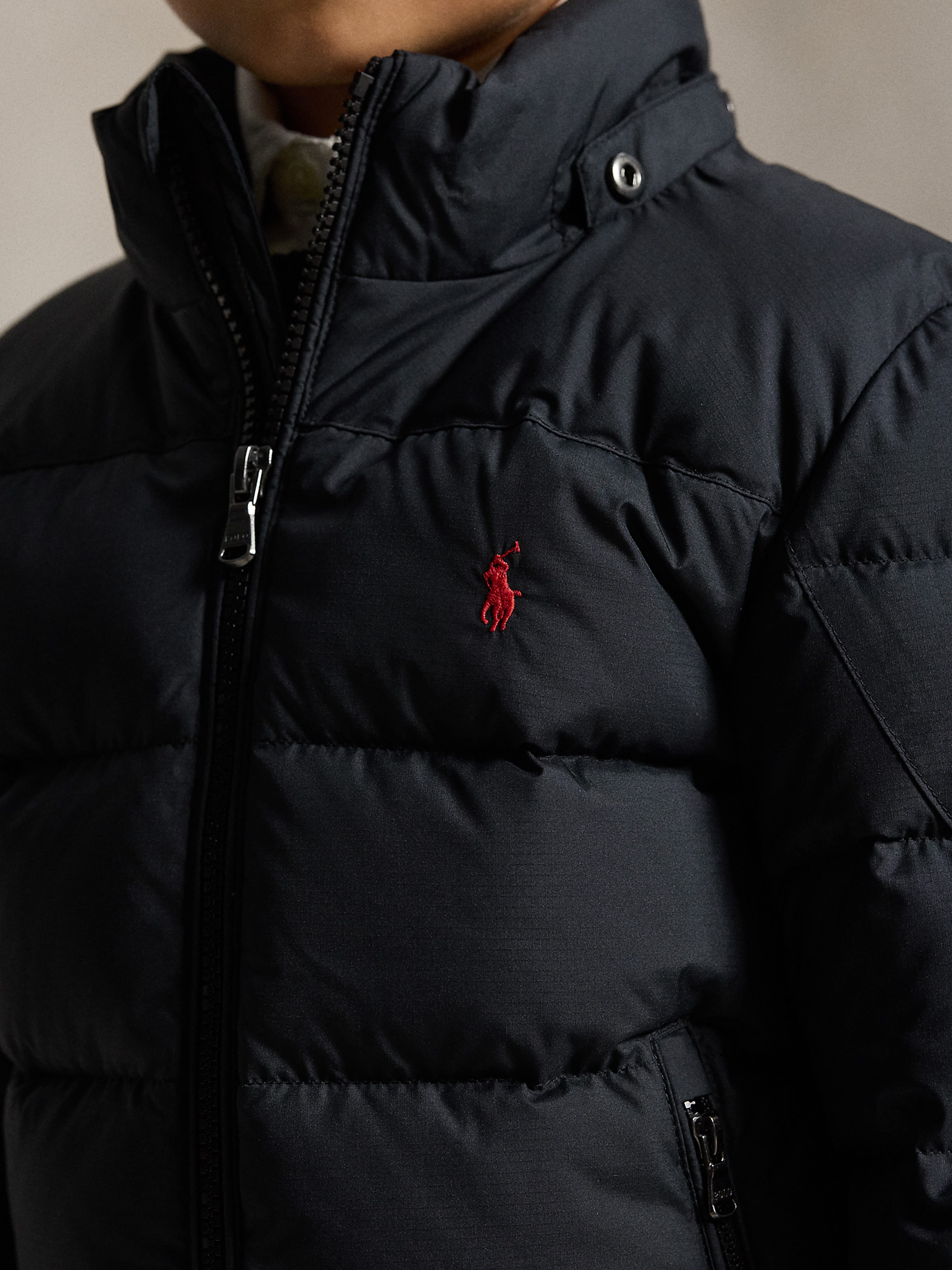 Ralph Lauren Boys Down Padded Puffer Jacket in Black | Childsplay
