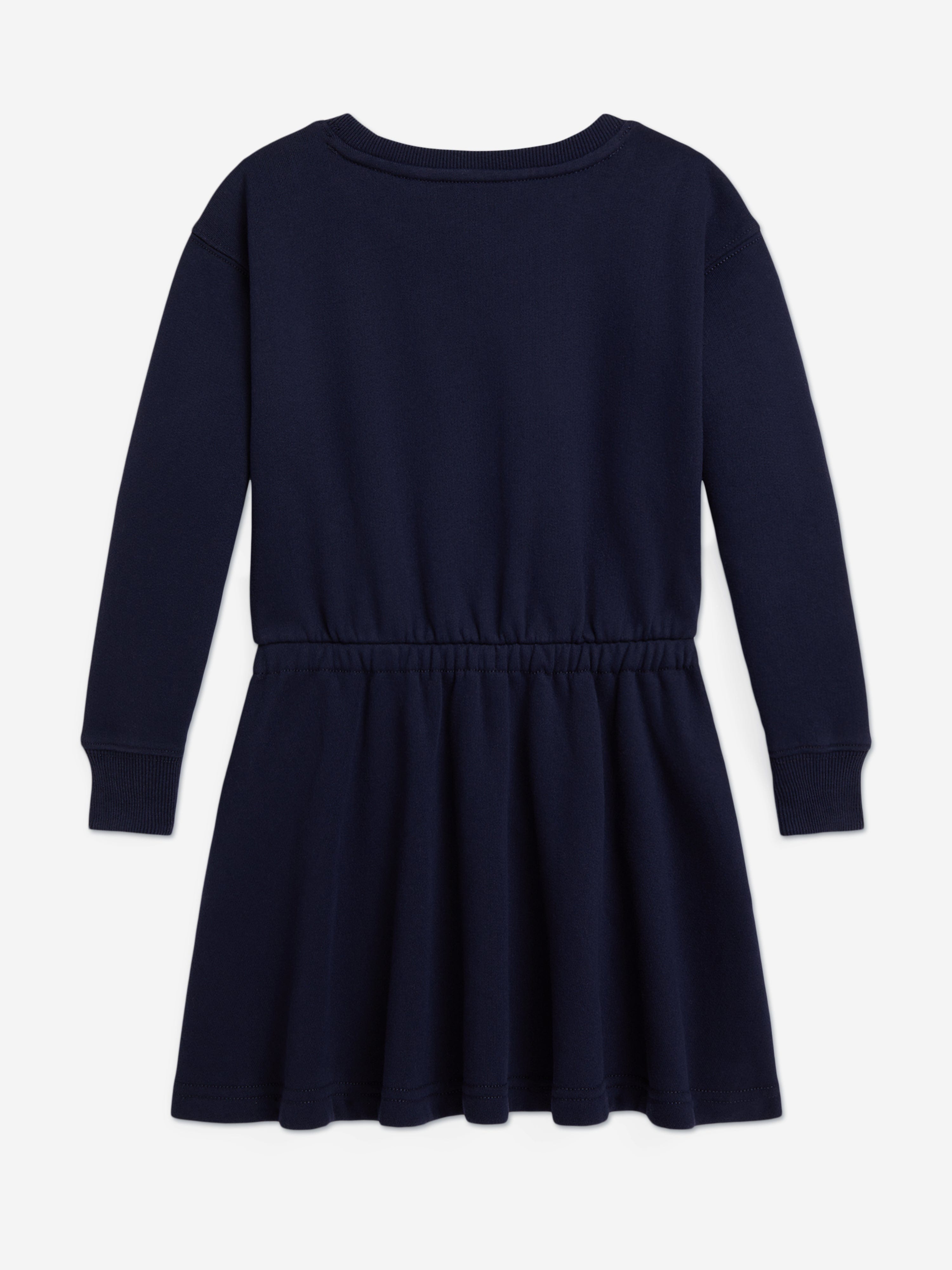 Ralph Lauren Girls Polo Bear Sweater Dress in Navy | Childsplay