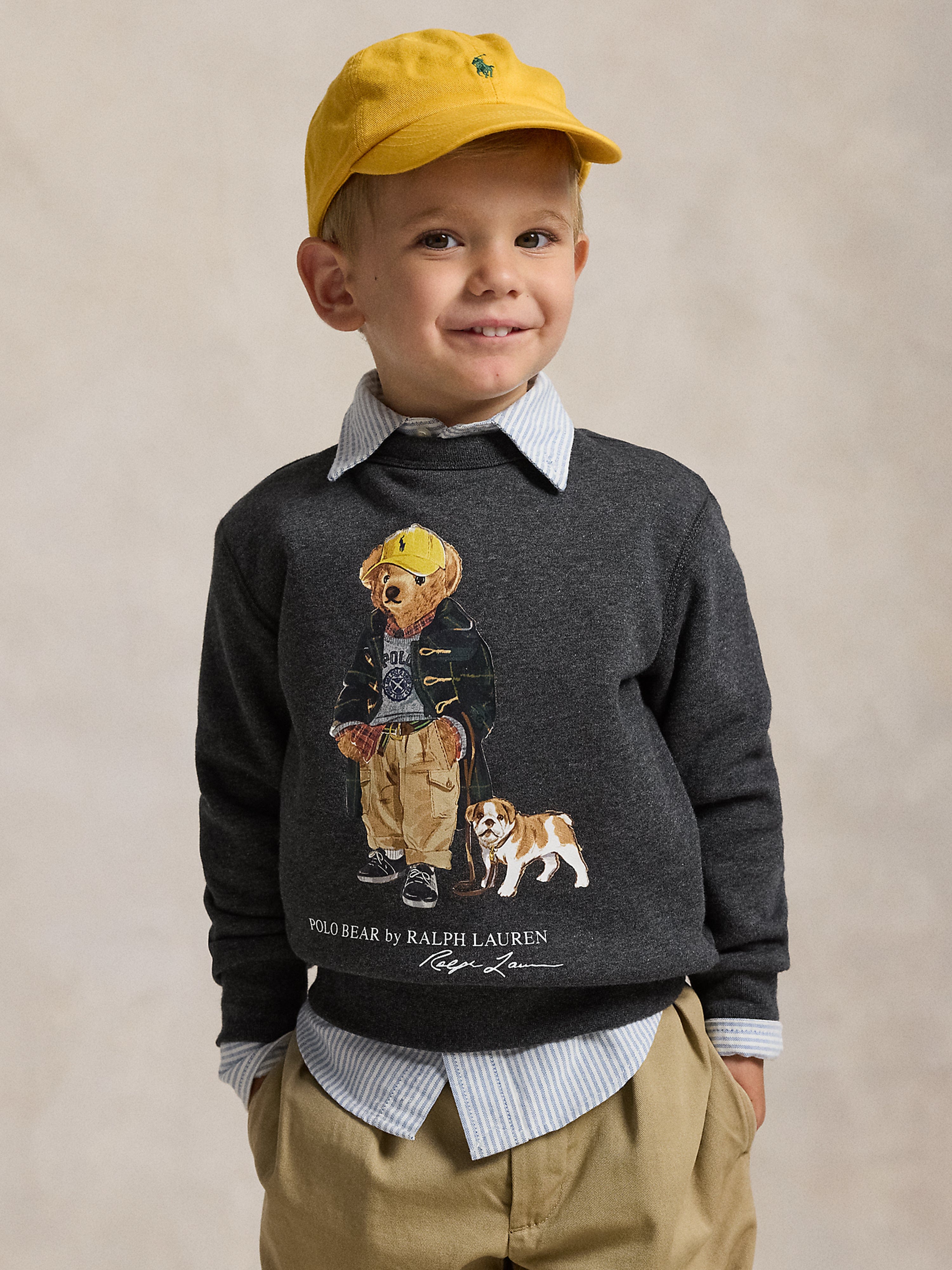Ralph Lauren Boys Polo Bear Sweatshirt in Grey | Childsplay Clothing