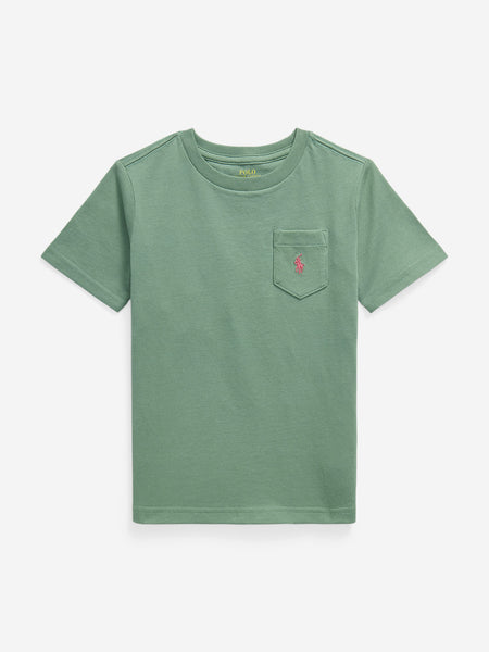 Ralph Lauren Boys Jersey Pocket T-Shirt in Green | Childsplay Clothing