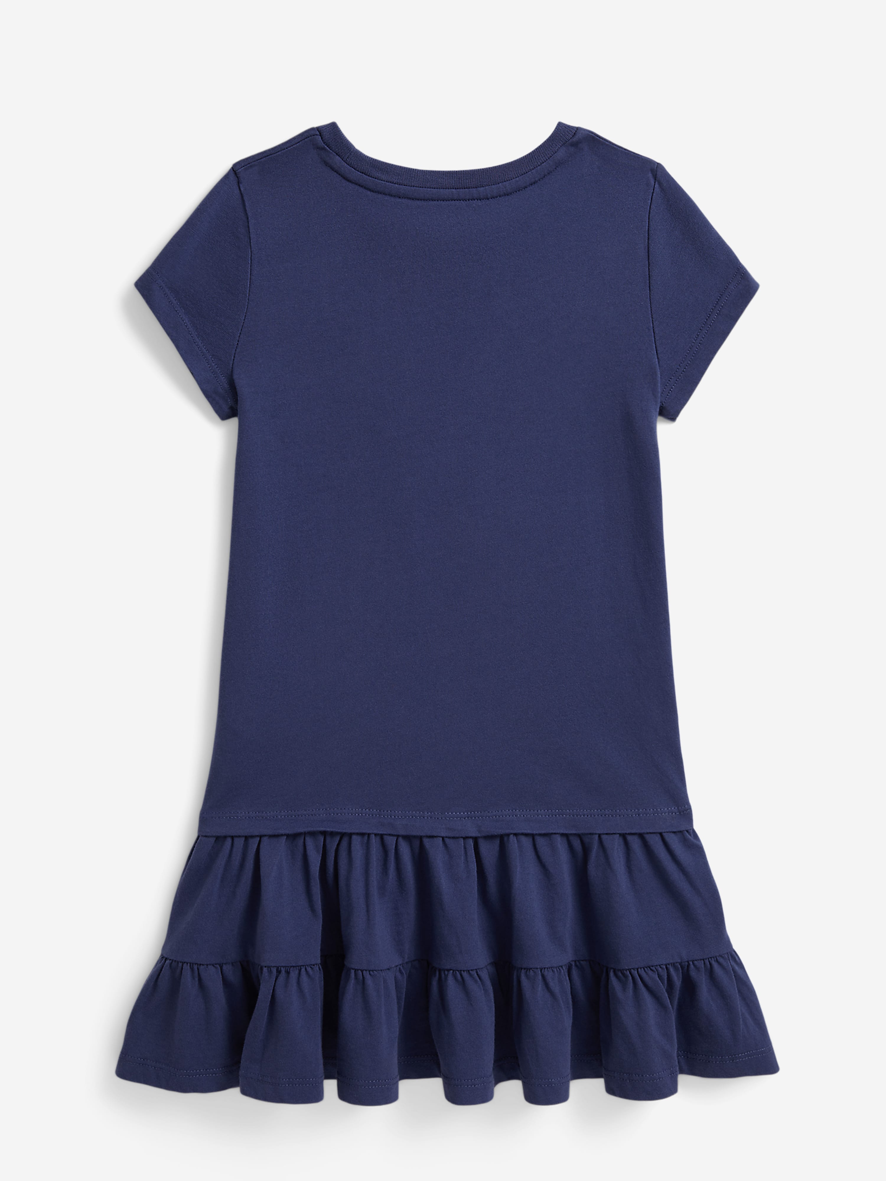 Ralph Lauren Girls Polo Bear Jersey Dress in Blue | Childsplay