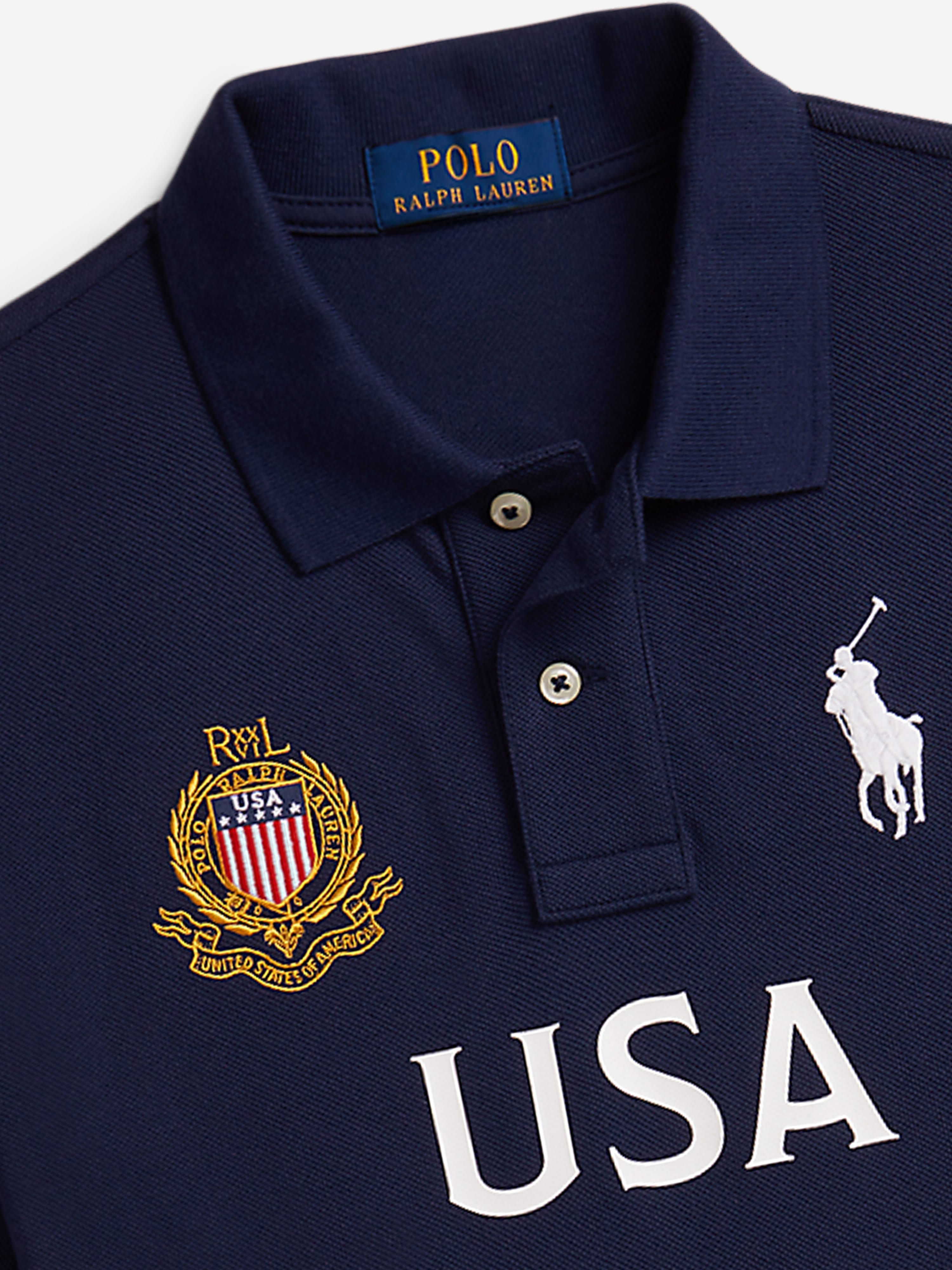 Ralph Lauren Boys USA Polo Shirt in Navy | Childsplay Clothing