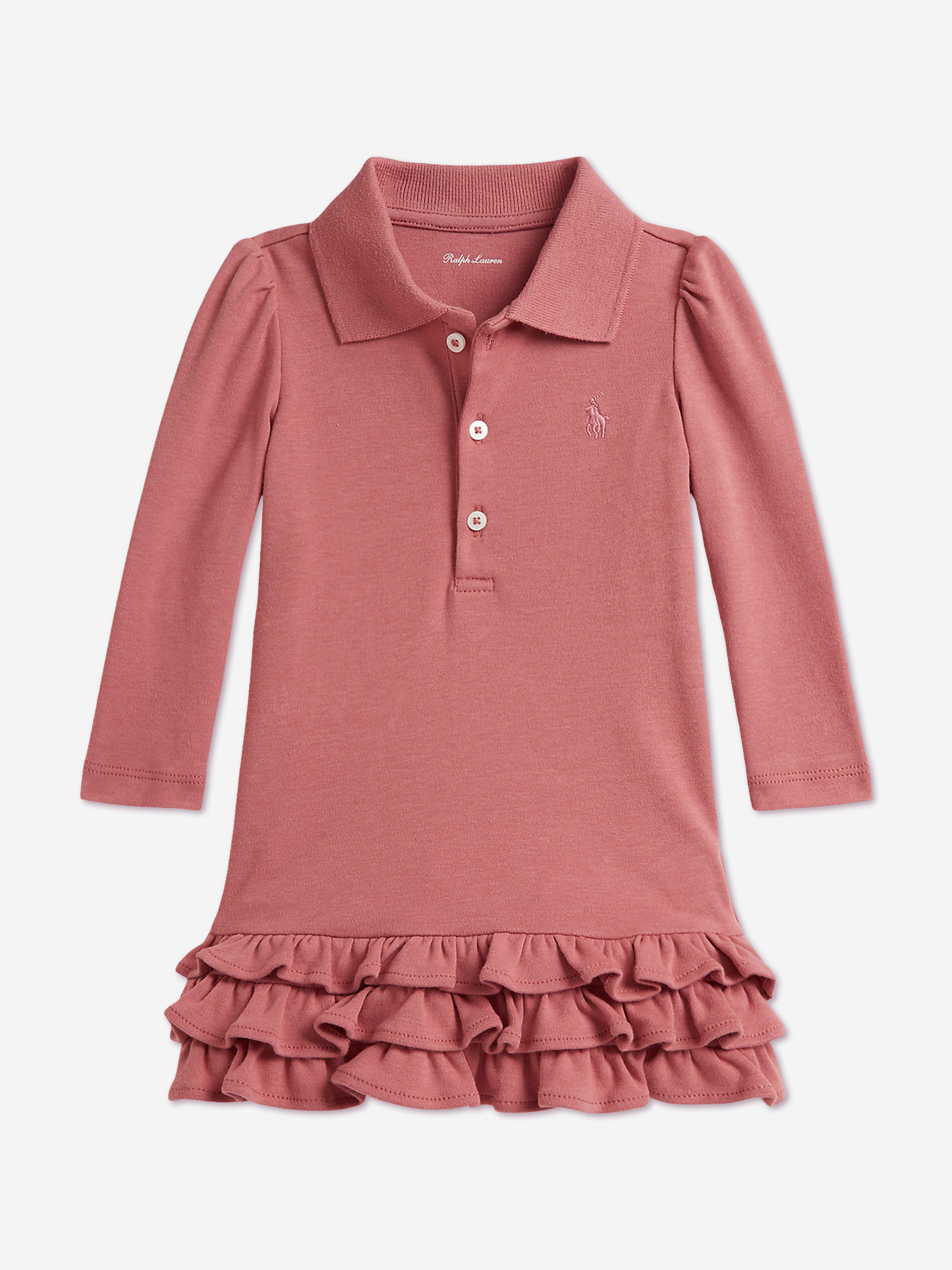 Ralph Lauren Baby Girls Logo Polo Dress in Pink