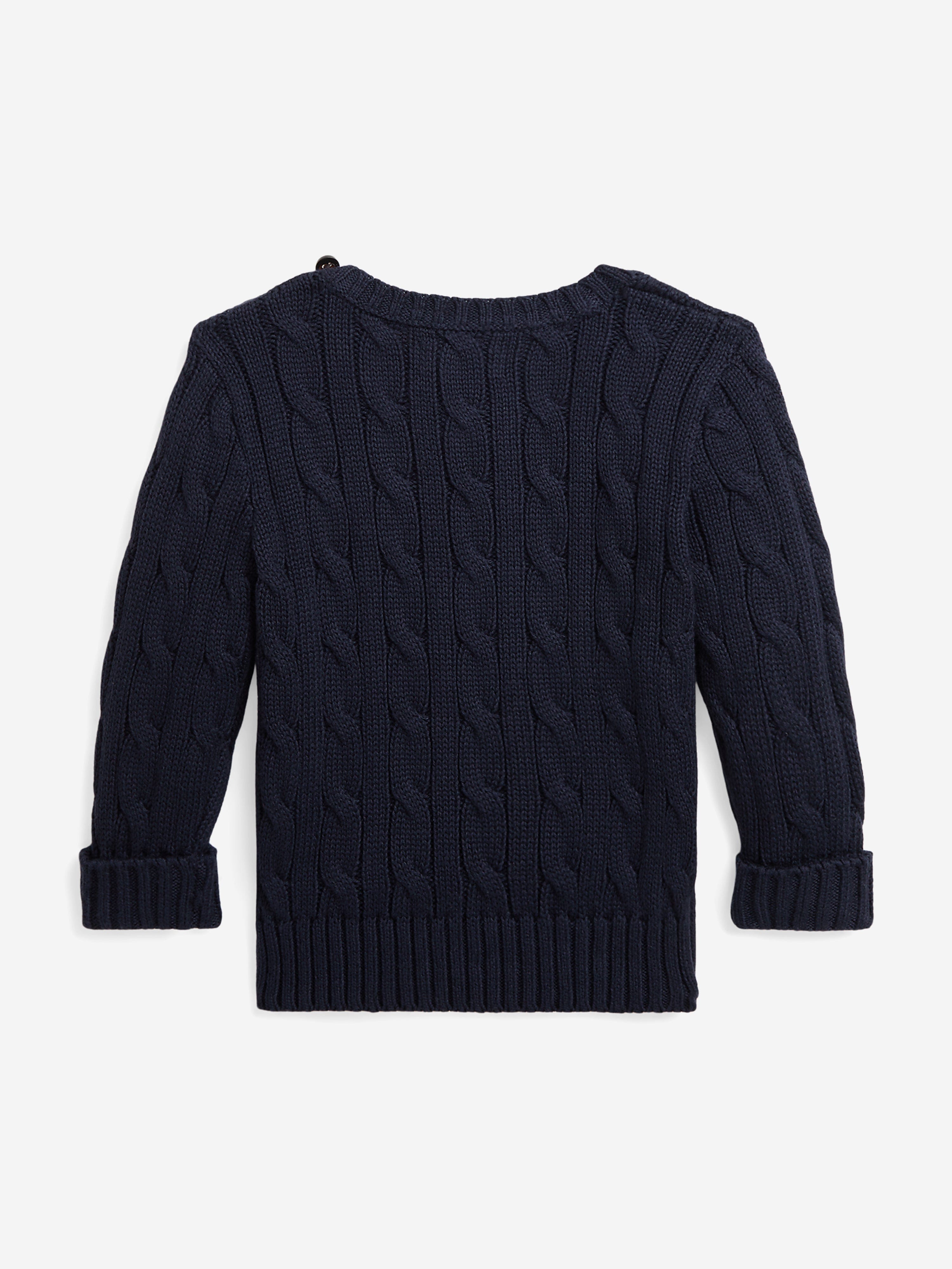 Ralph Lauren Baby Boys Cable Knit Jumper in Navy | Childsplay Clothing