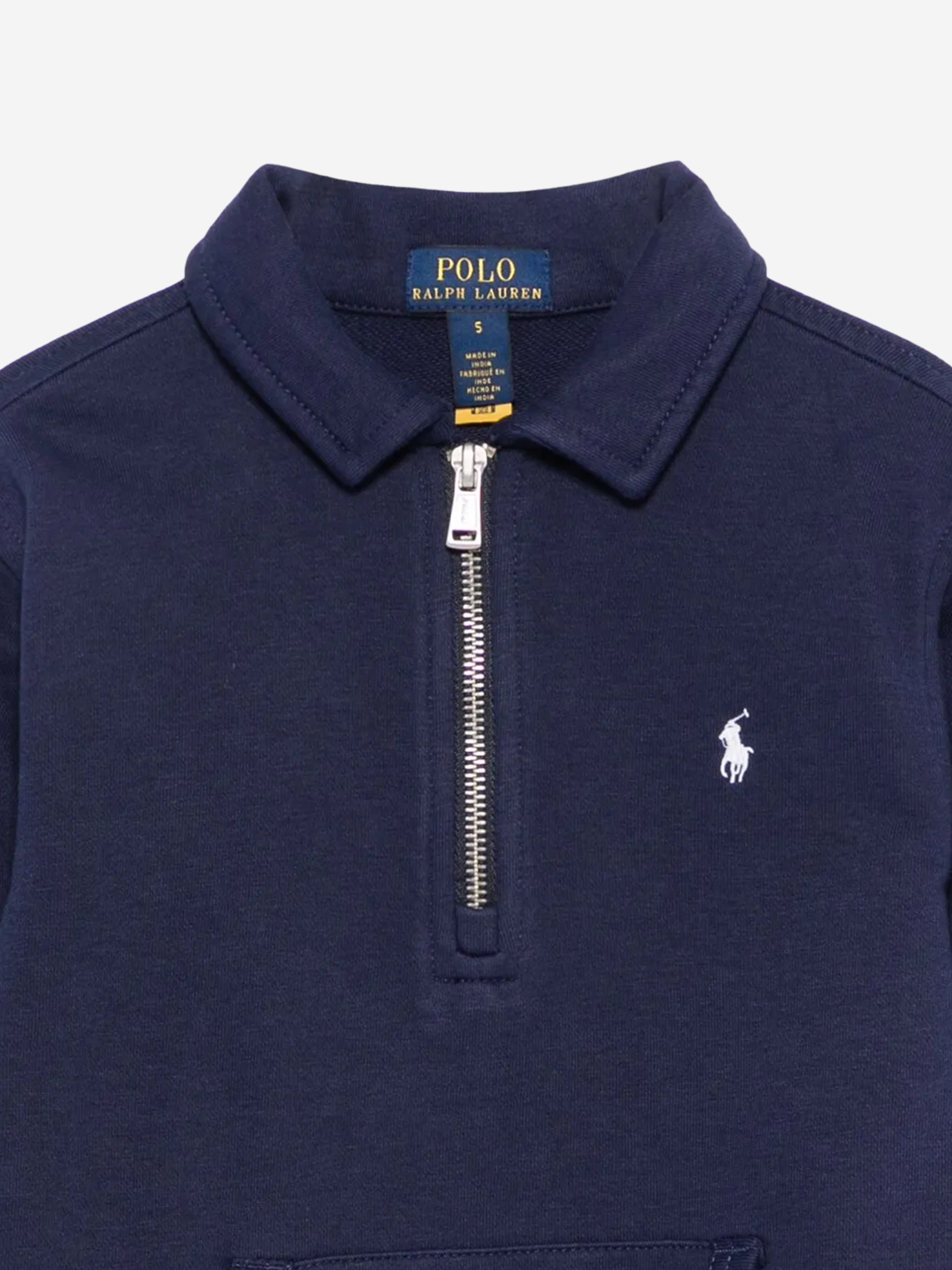 Ralph Lauren Boys Half Zip Sweatshirt in Navy | Childsplay Clothing