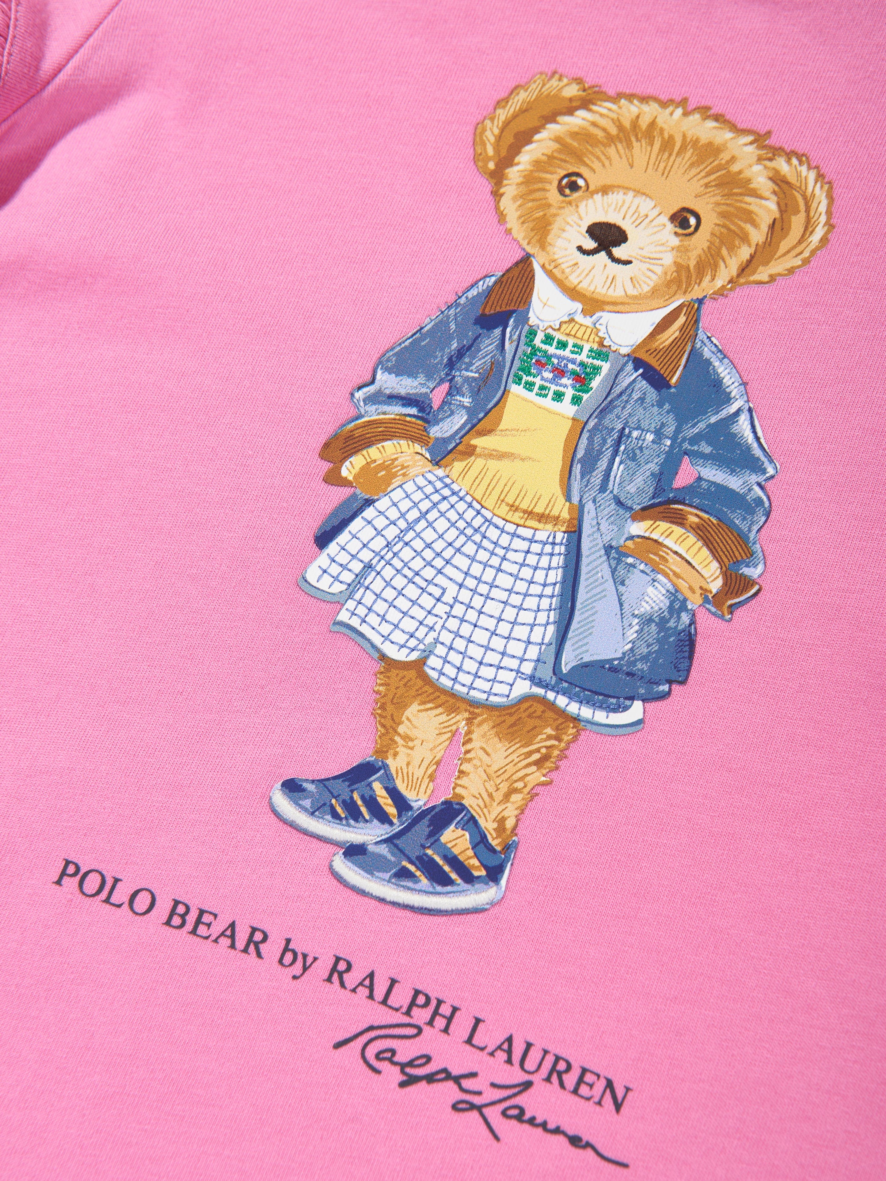 white christmas dresses Ralph Lauren Girls Polo Bear Jersey Dress in Pink