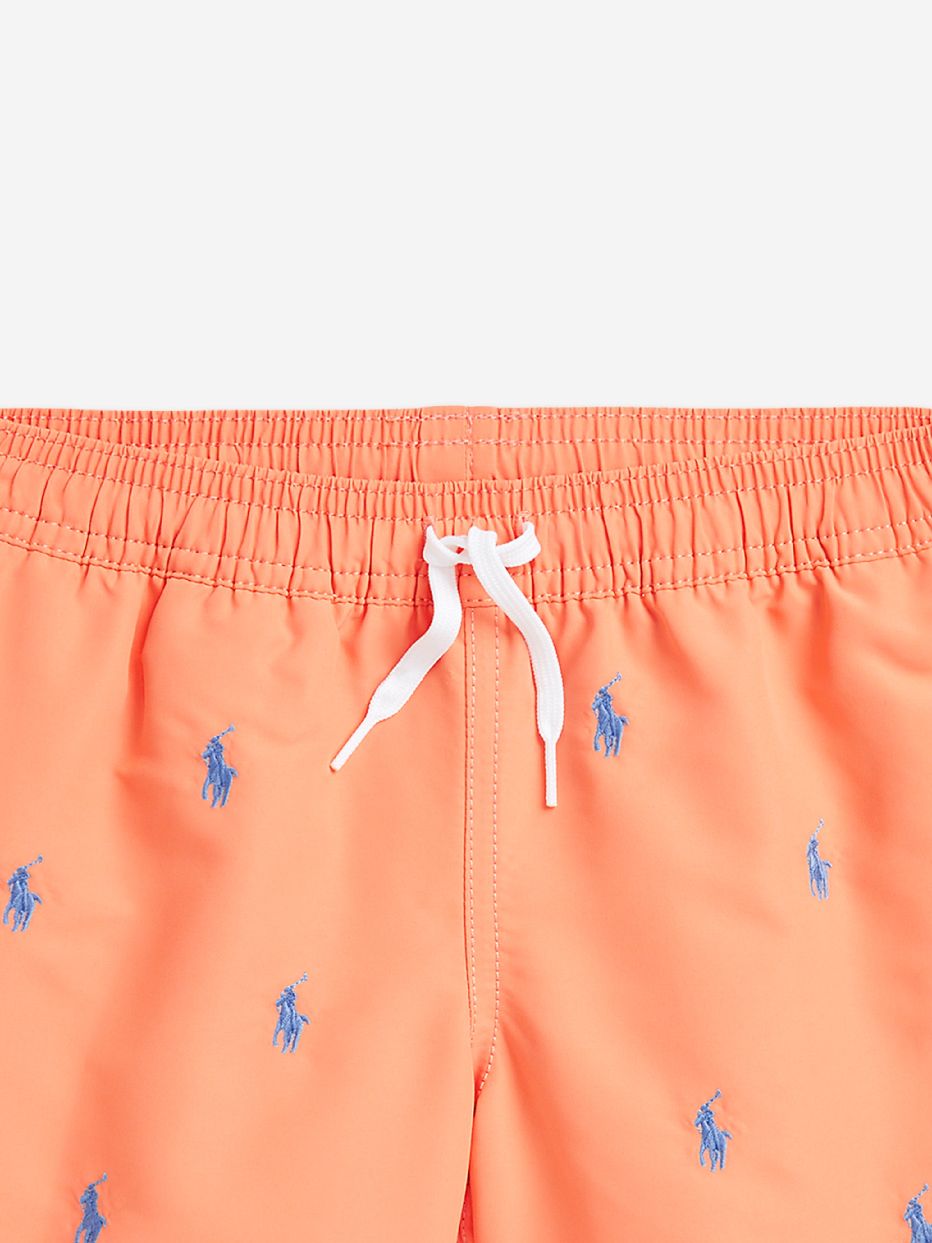 Ralph Lauren Boys Logo Swim Shorts in Orange | Childsplay Clothing