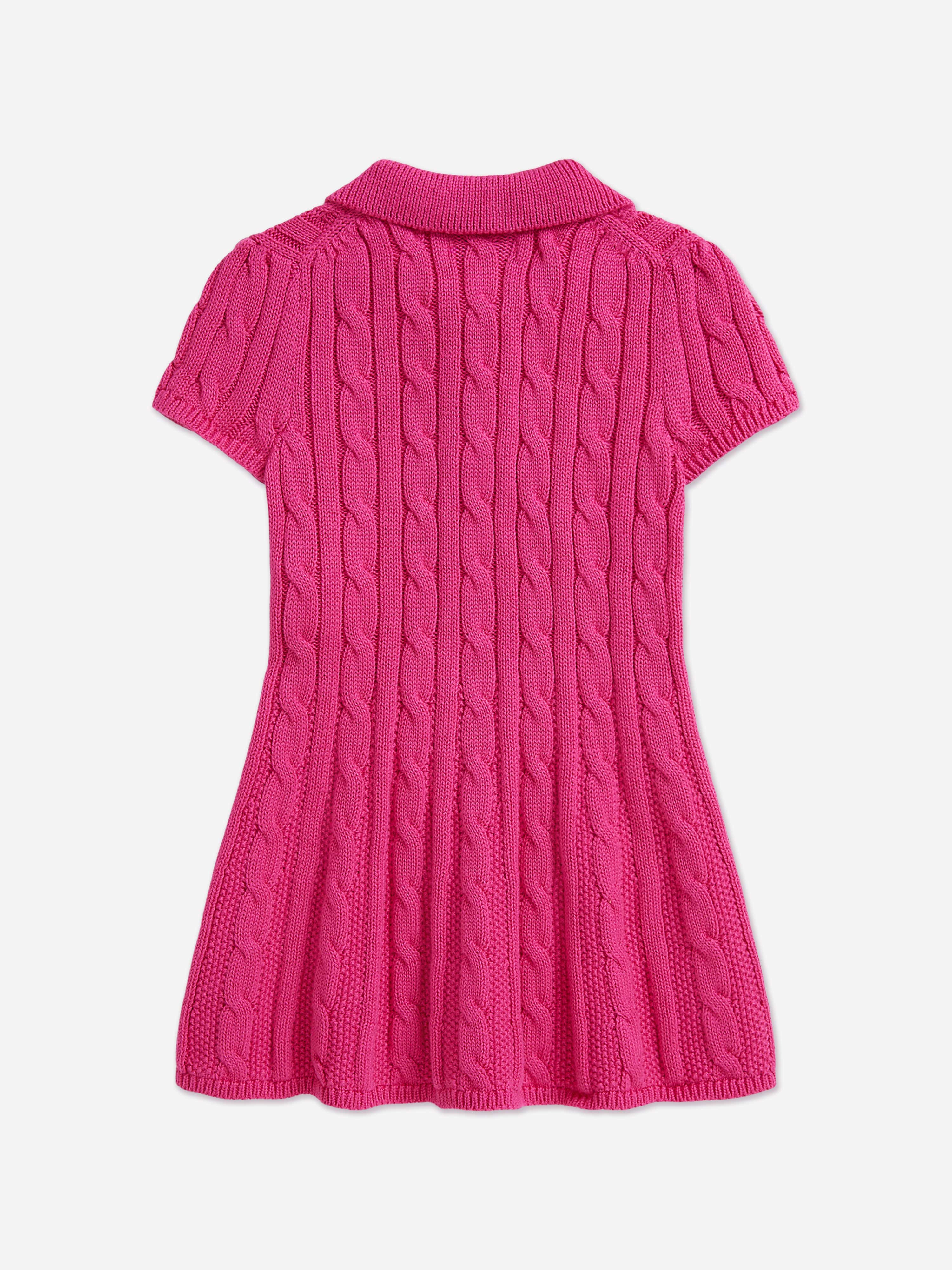 Ralph Lauren Baby Girls Classic Cable Day Dress in Pink 9 Mths