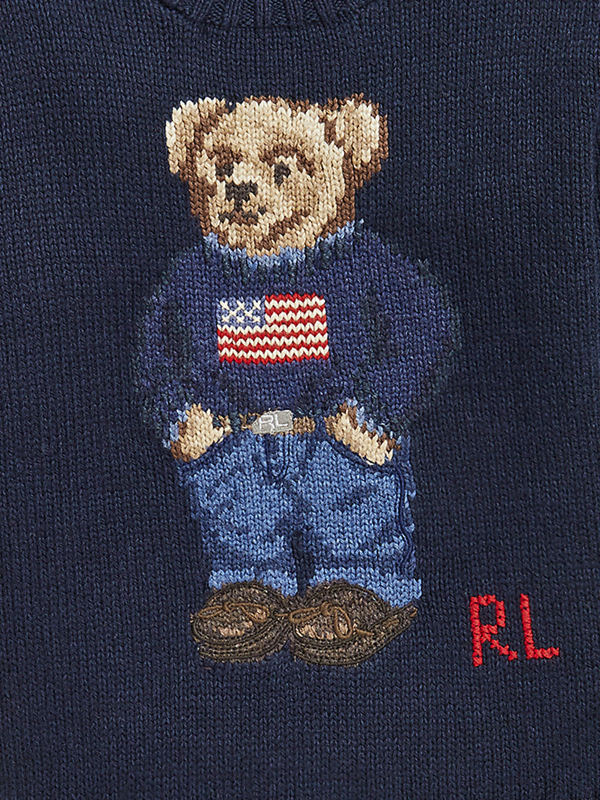 Ralph Lauren Boys Polo Bear Jumper in Navy | Childsplay Clothing