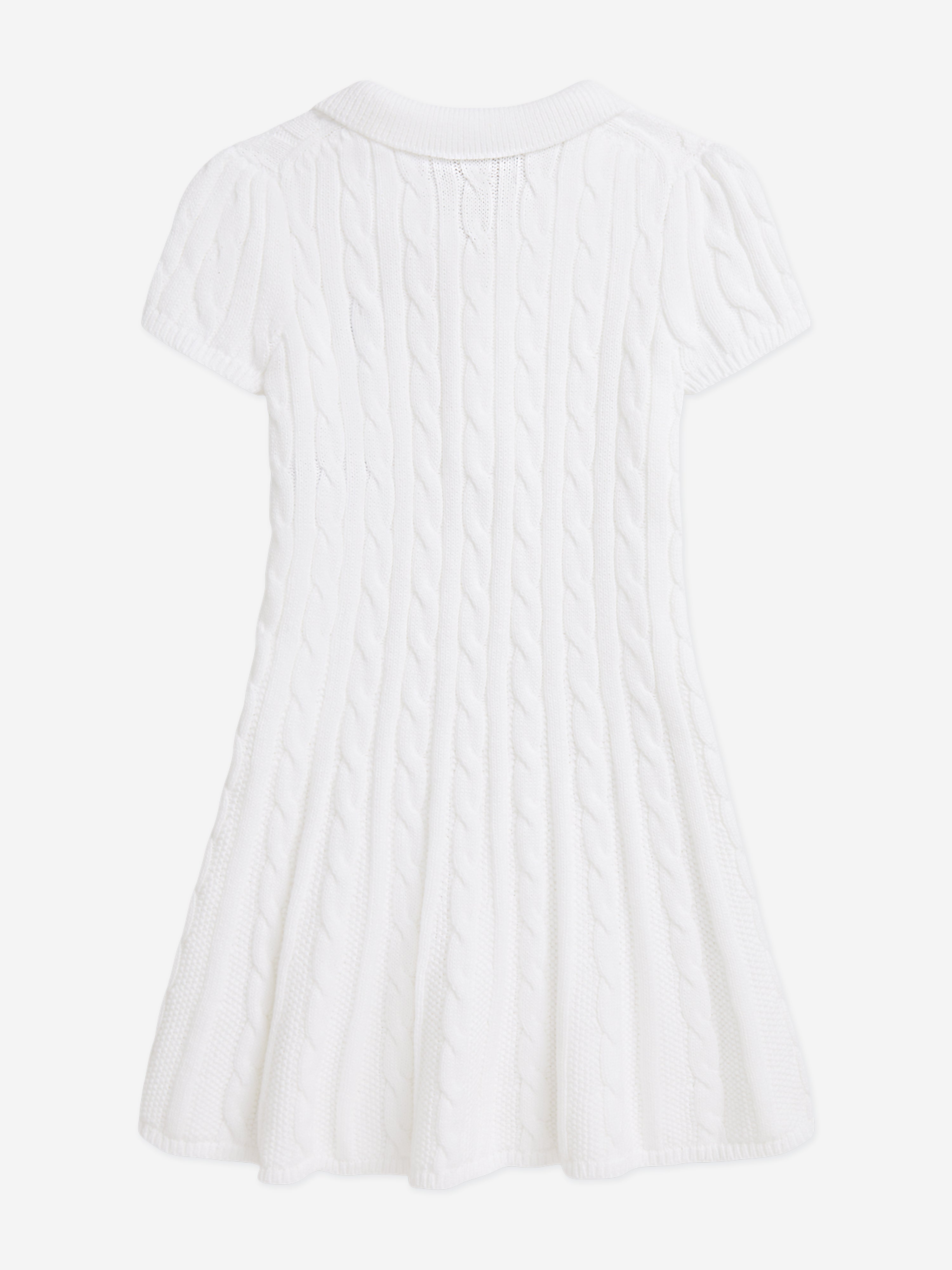 ralph lauren white knit dress Ralph Lauren Cable-Knit Cotton Polo Dress In White - 50% Off