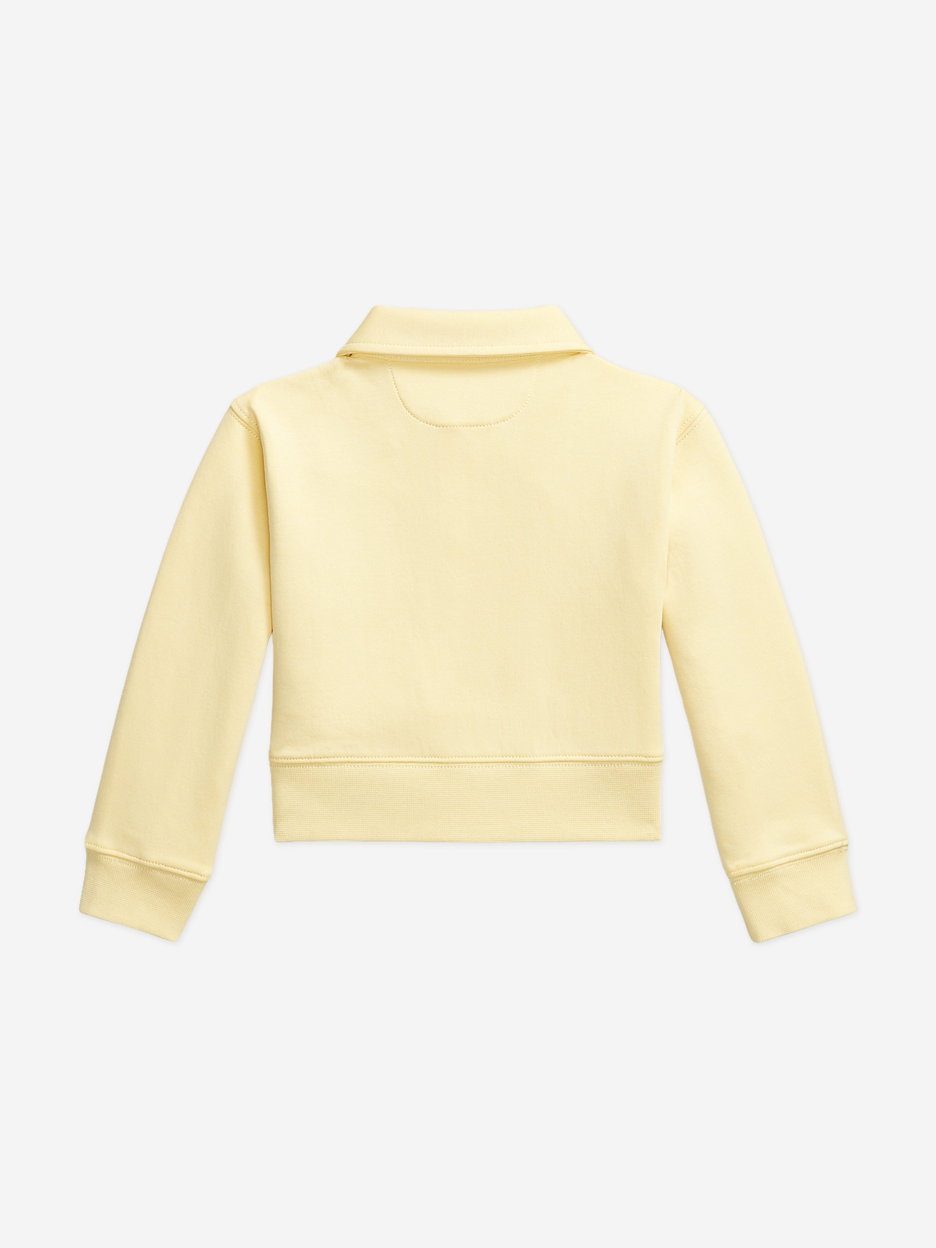 Ralph Lauren Girls Half Zip Sweatshirt in Yellow | Childsplay Clothing