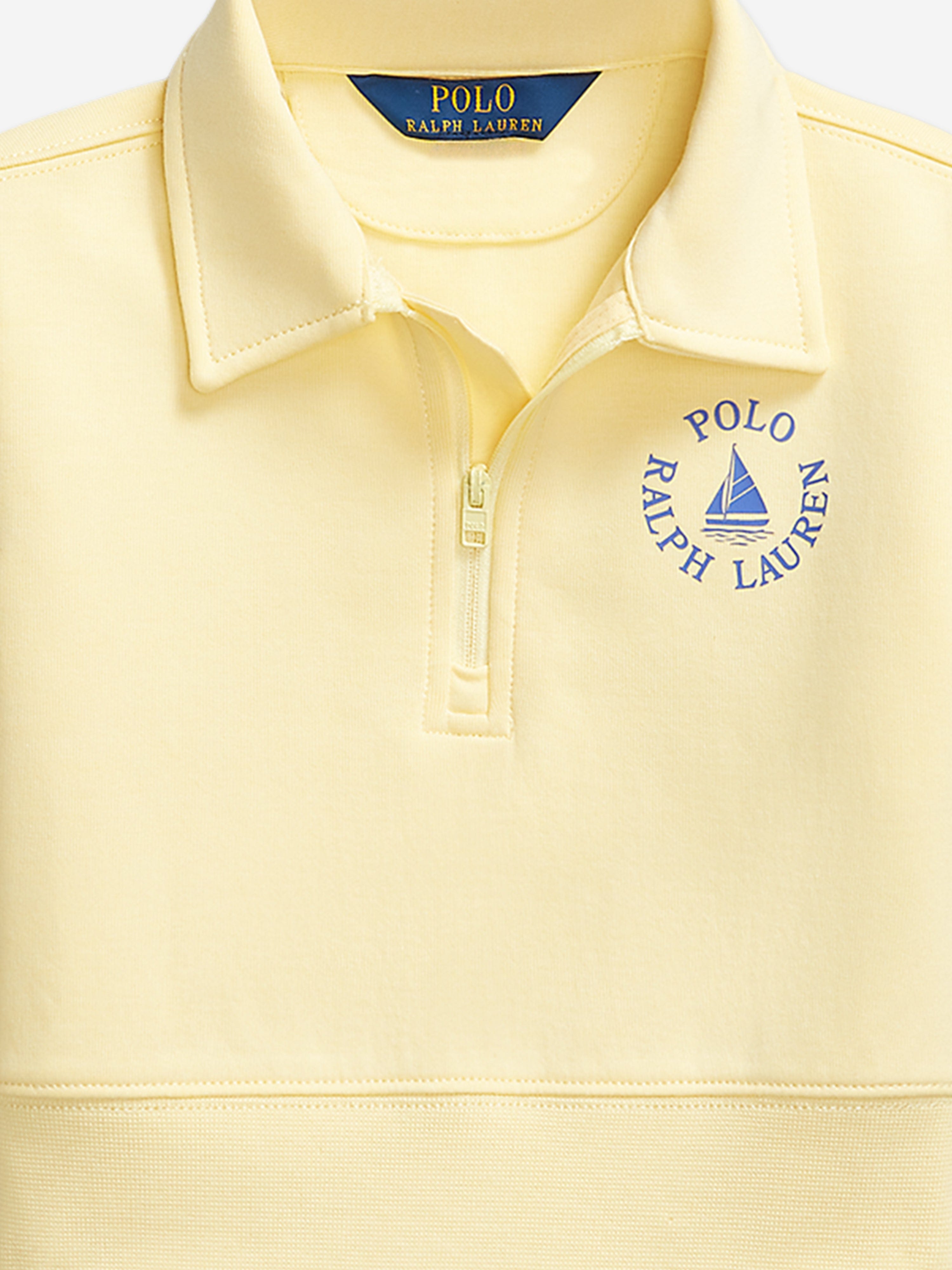 Ralph Lauren Girls Half Zip Sweatshirt in Yellow | Childsplay Clothing