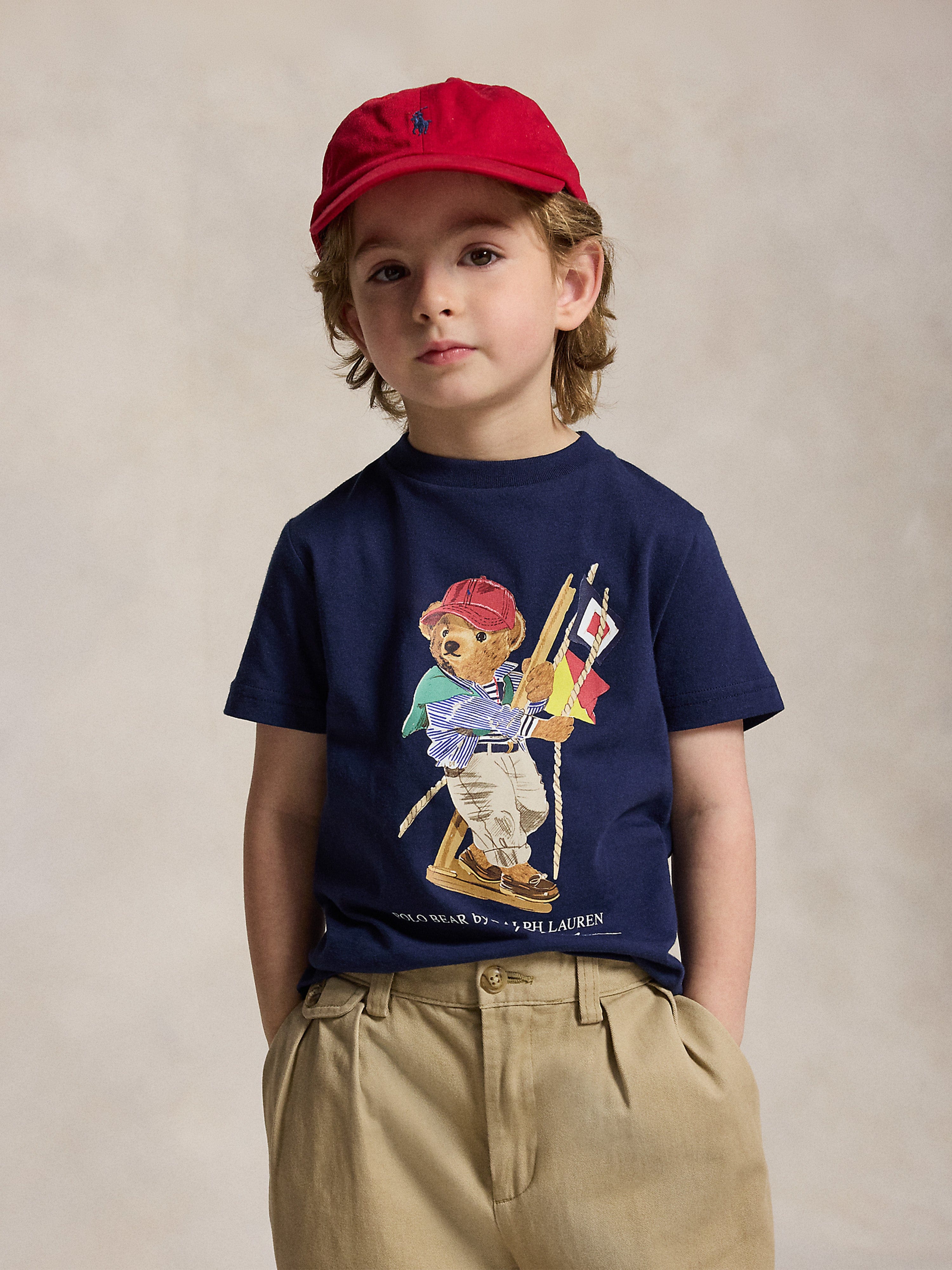 Ralph Lauren Boys Polo Bear Jersey T-Shirt in Navy | Childsplay