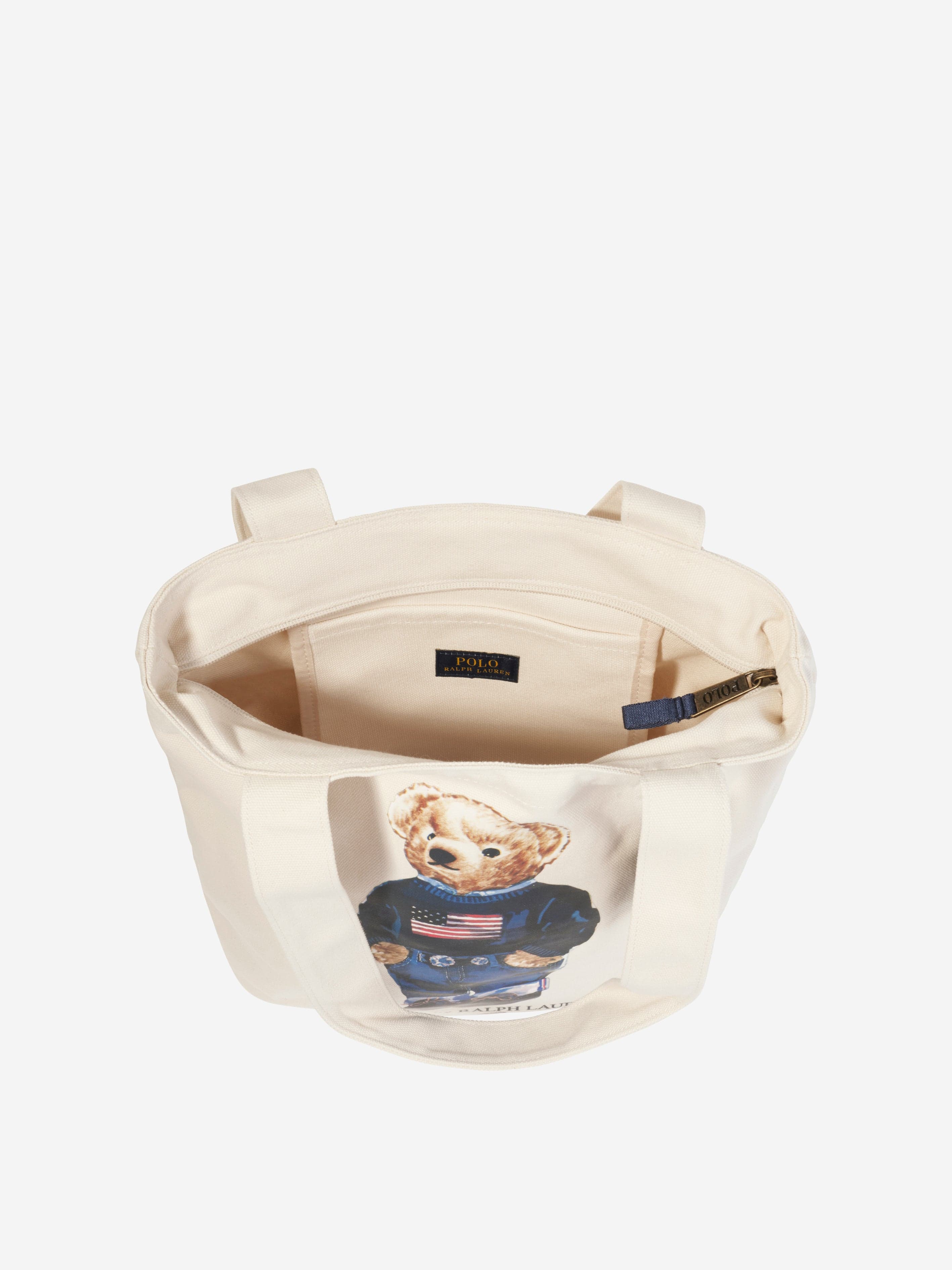 Ralph Lauren Kids Polo Bear Tote Bag in Ivory (33cm) | Childsplay