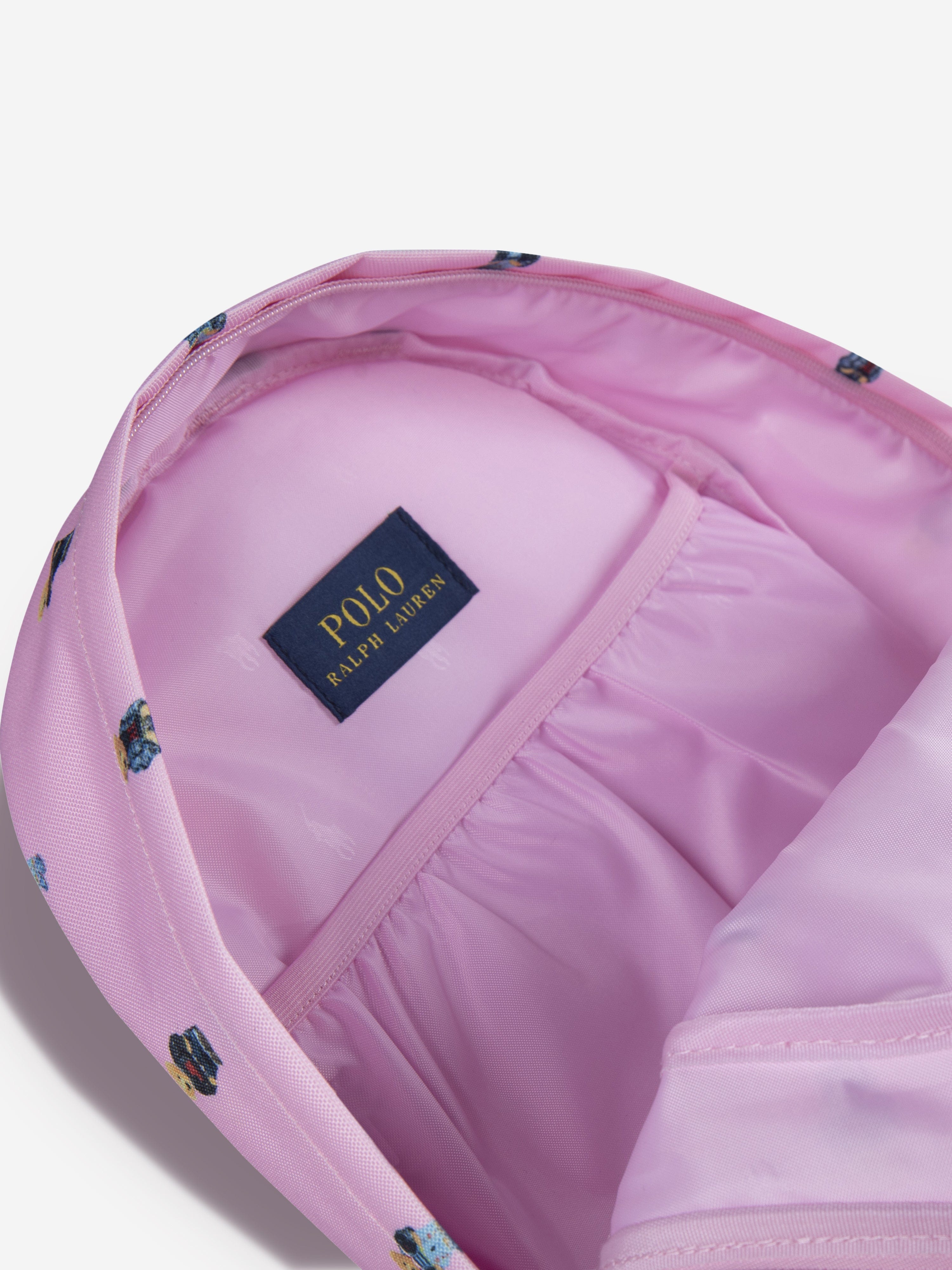 Ralph Lauren Girls Polo Bear Backpack in Pink (45cm) | Childsplay