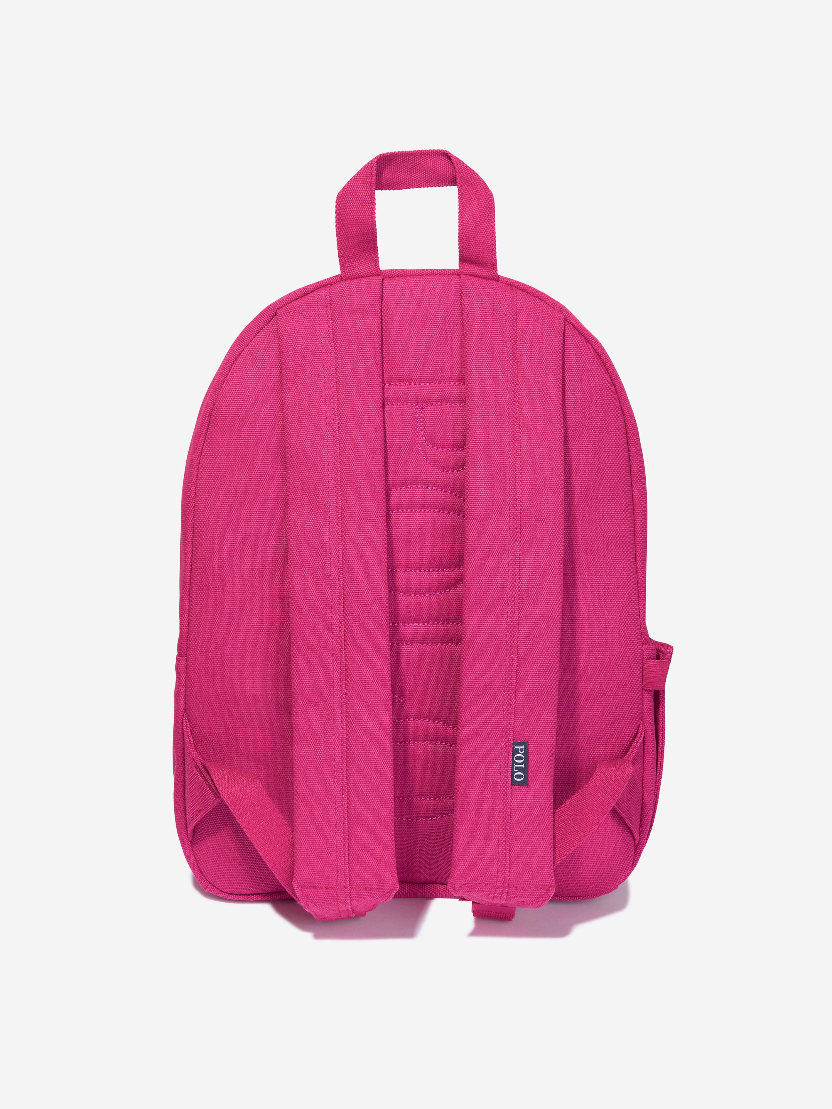 Ralph Lauren Girls Canvas School Backpack With Card Holder in Pink