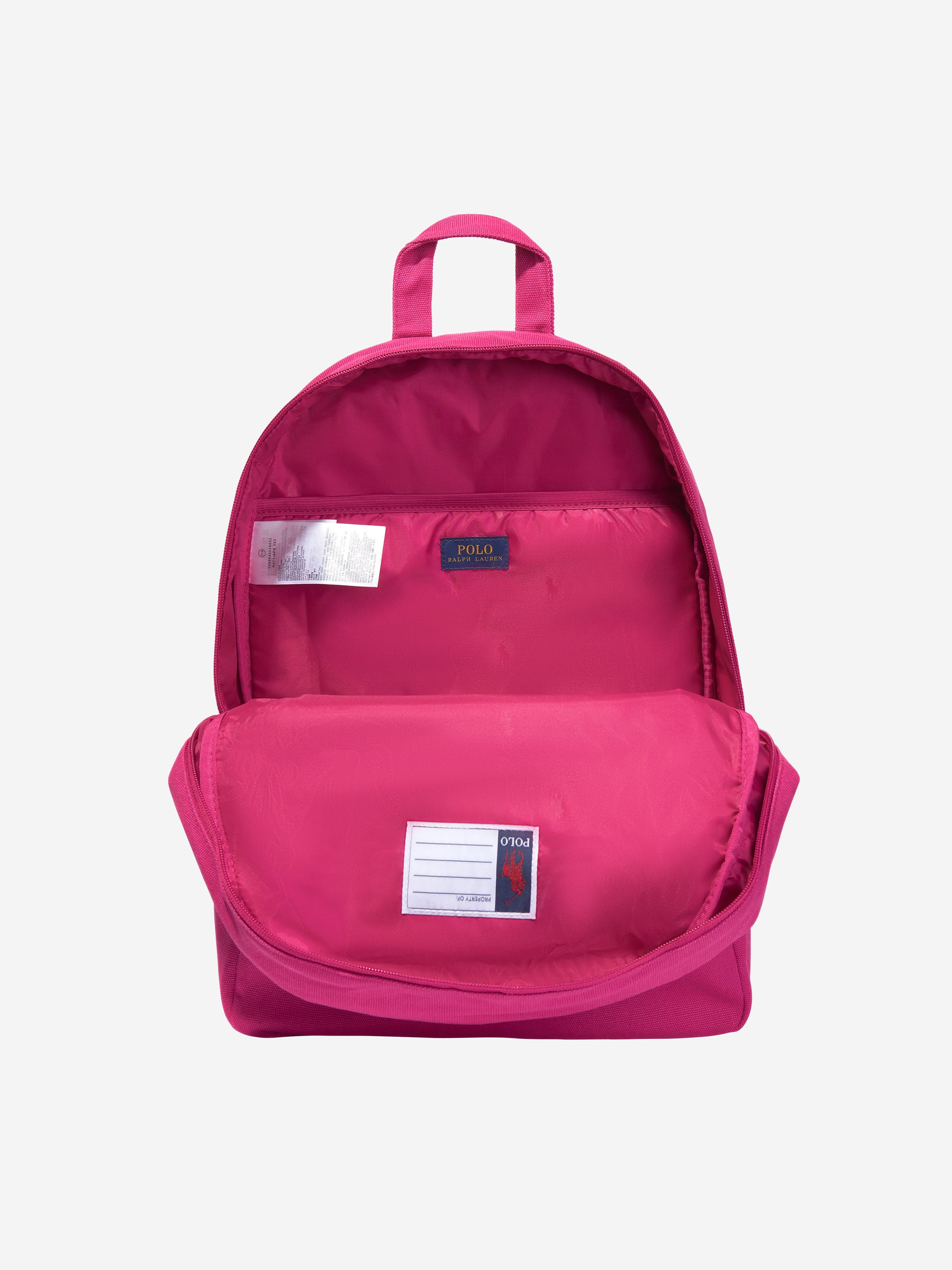 Ralph Lauren Girls Canvas School Backpack With Card Holder in Pink