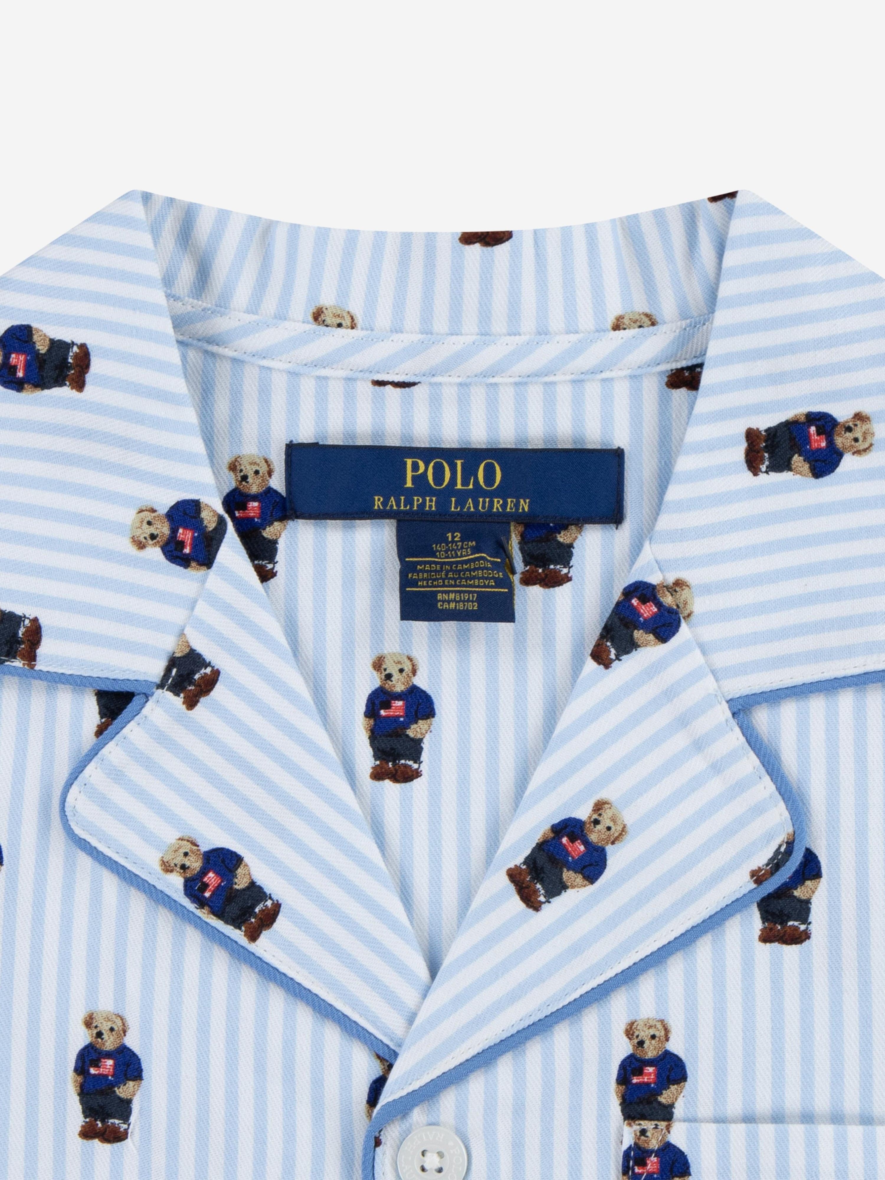 Ralph Lauren Boys Bear Short Pyjamas Set in Blue | Childsplay Clothing
