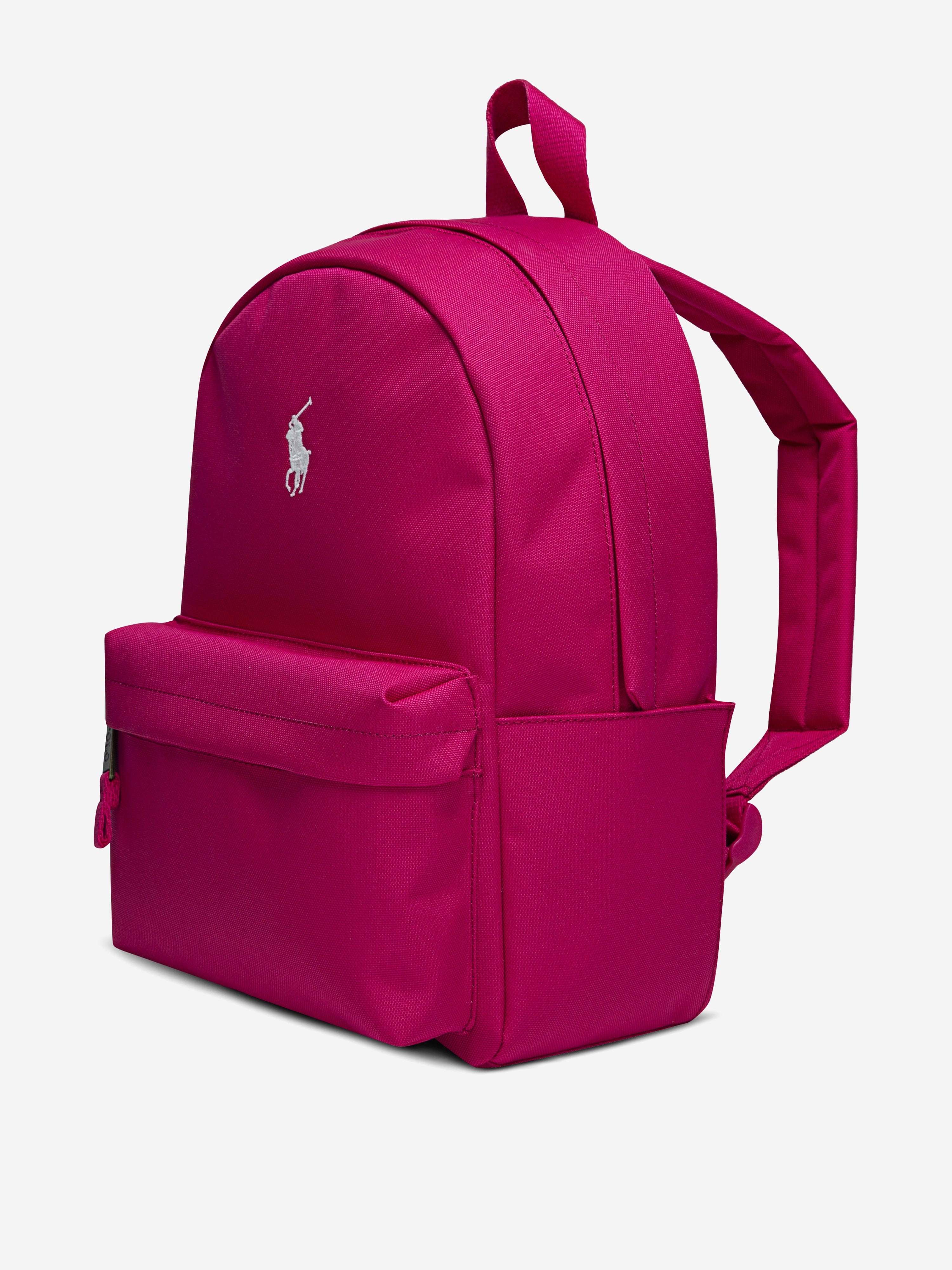 Ralph Lauren Girls Logo Backpack in Pink (44cm) | Childsplay Clothing