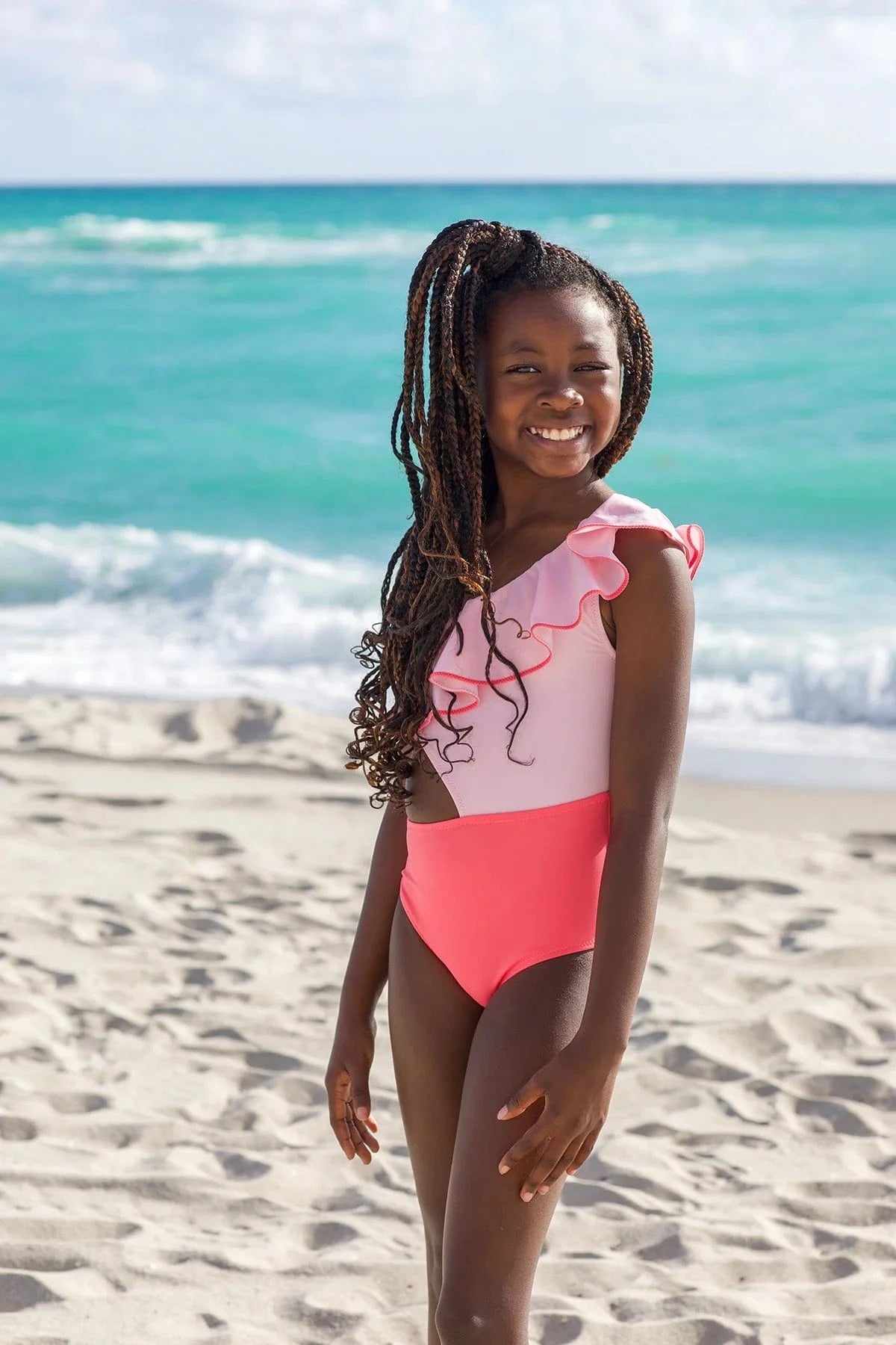 Nessi Byrd Girls Charlotte Swimsuit in Pink | Childsplay Clothing
