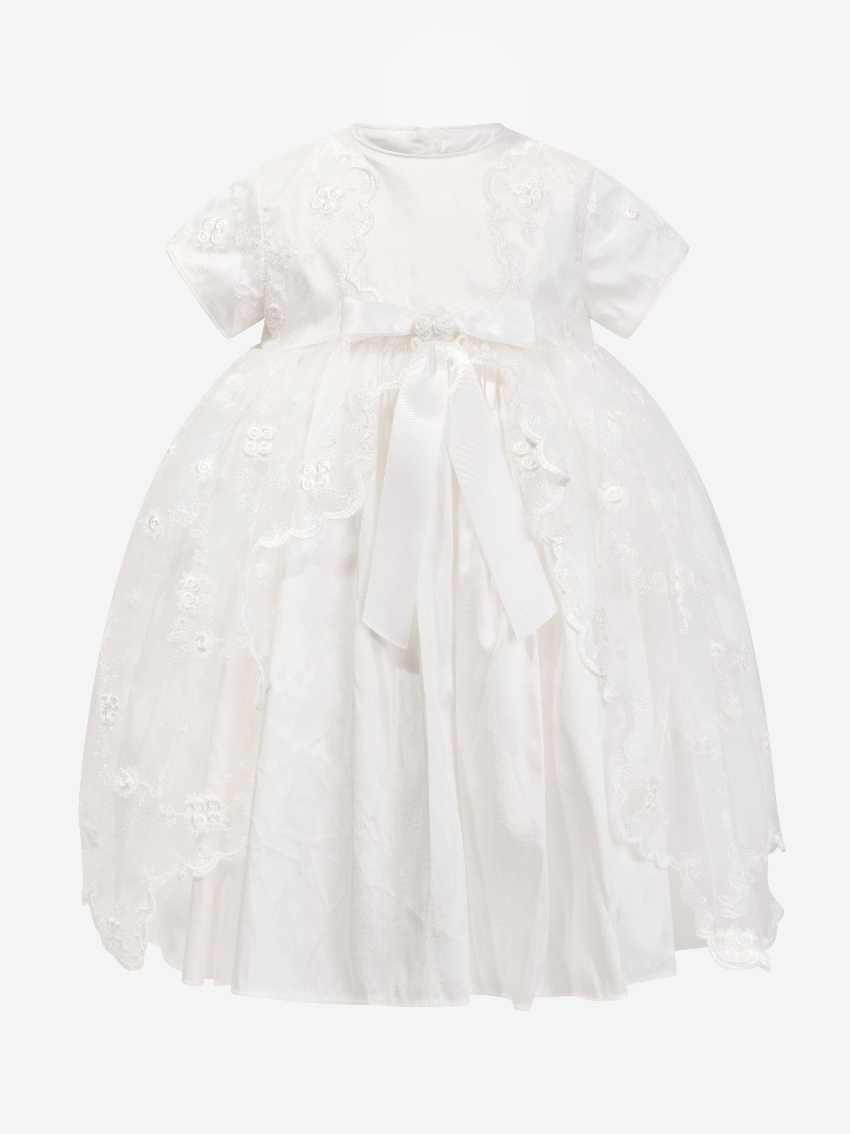 Sarah Louise Baby Girls Christening Dress And Bonnet in Ivory 6 Mths
