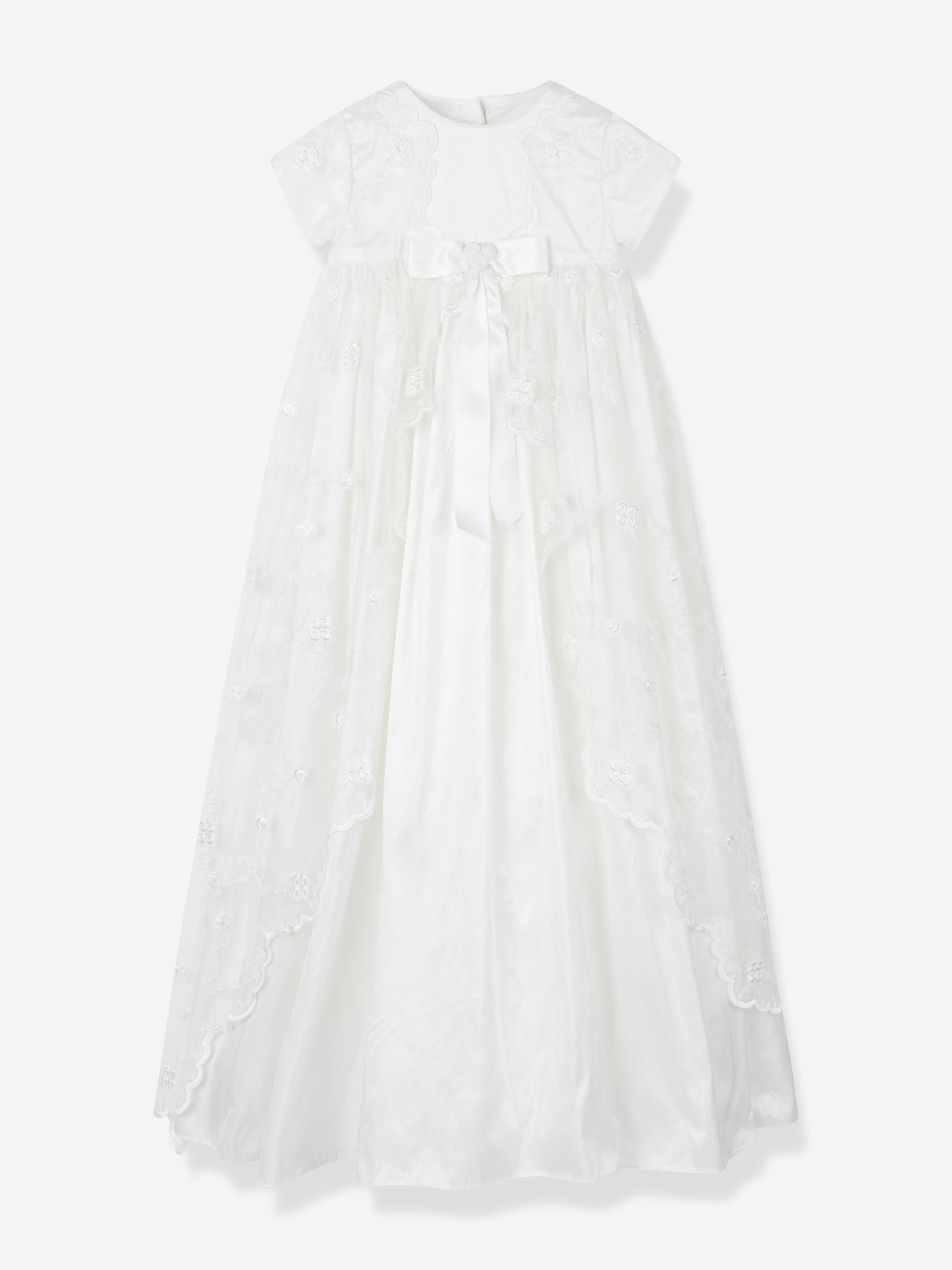 silk christening dresses for baby girl Baby Girls Silk Christening Baptism Gown & Bonnet Hand Smocked 9 Month