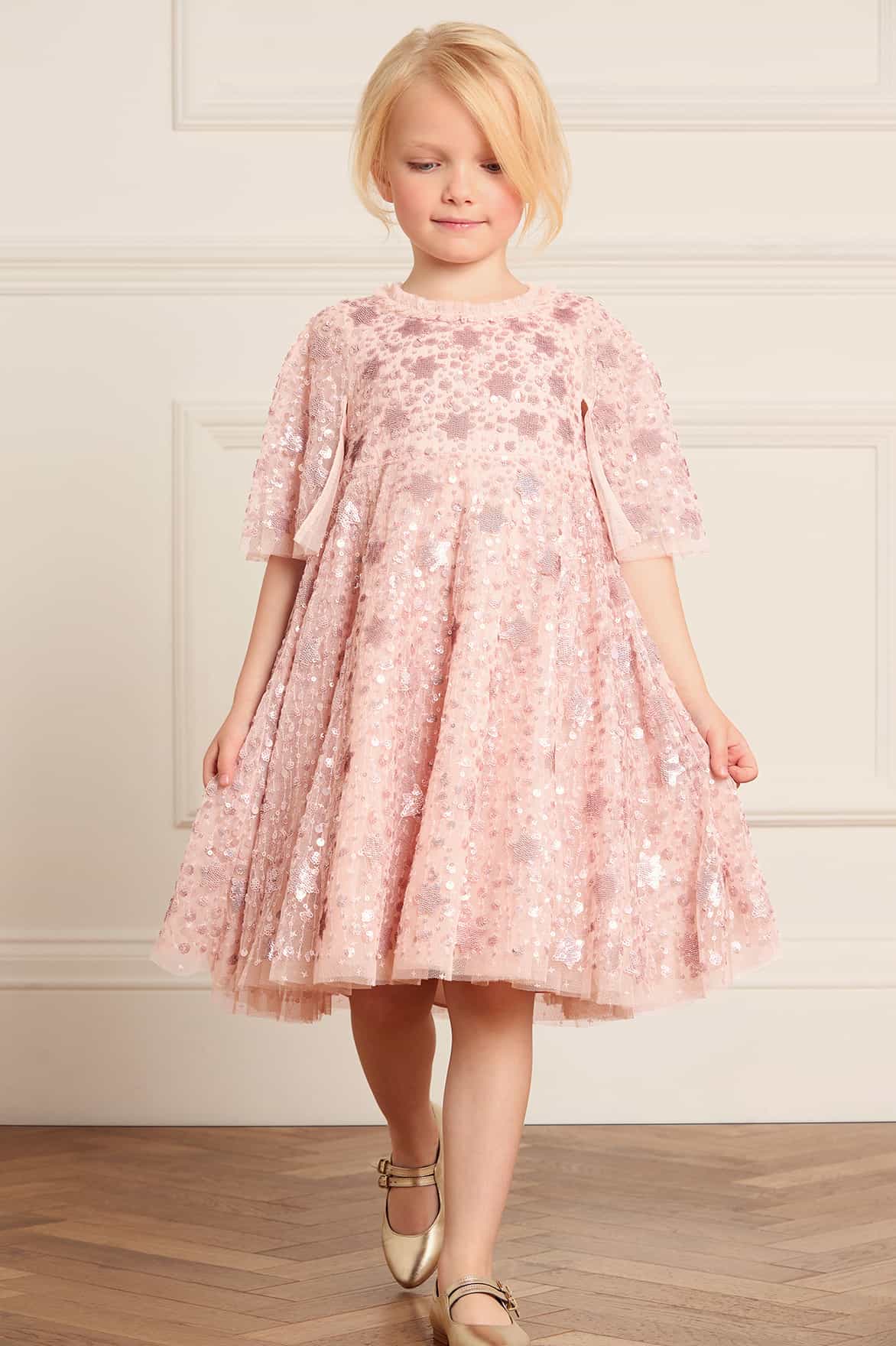 Needle & Thread Girls Shooting Stars Dress in Pink | Childsplay Clothing Needle & Thread Girls Shooting Stars Dress in Pink | Childsplay Clothing