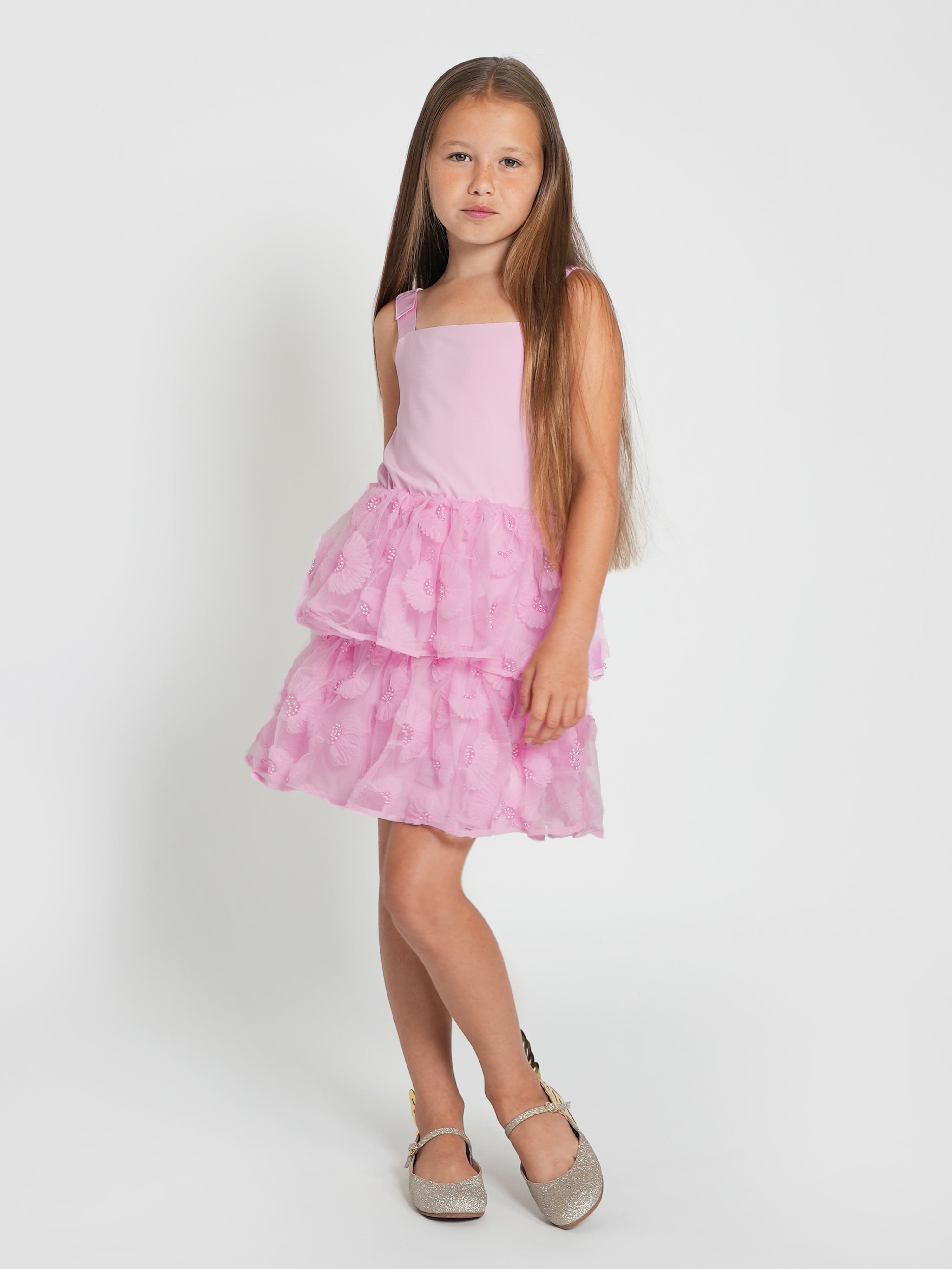 jersey and tulle dress self-portrait - Pink Jersey And Tulle Dress