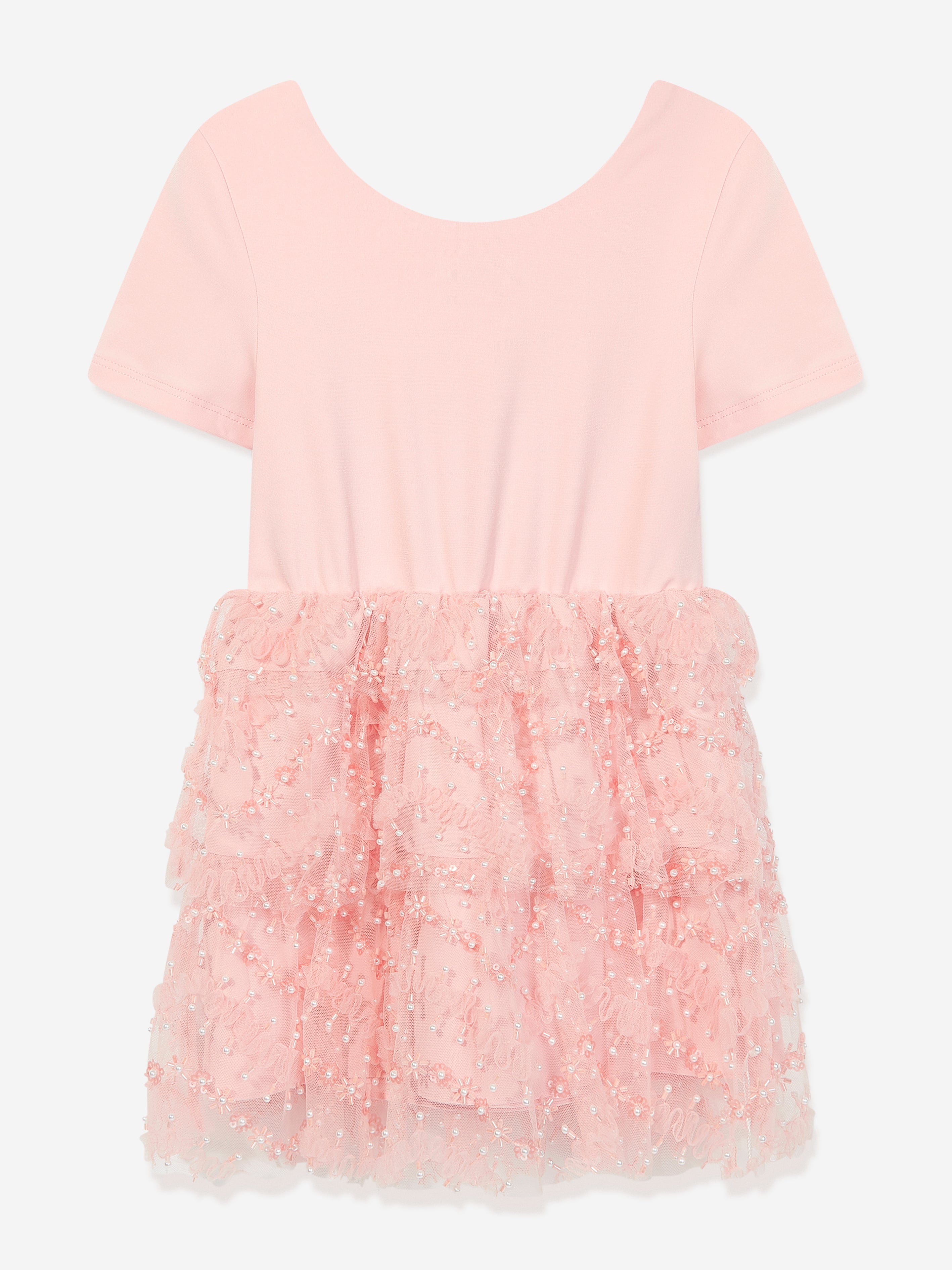 Self Portrait Girls Sequin Dress in Pink 10
