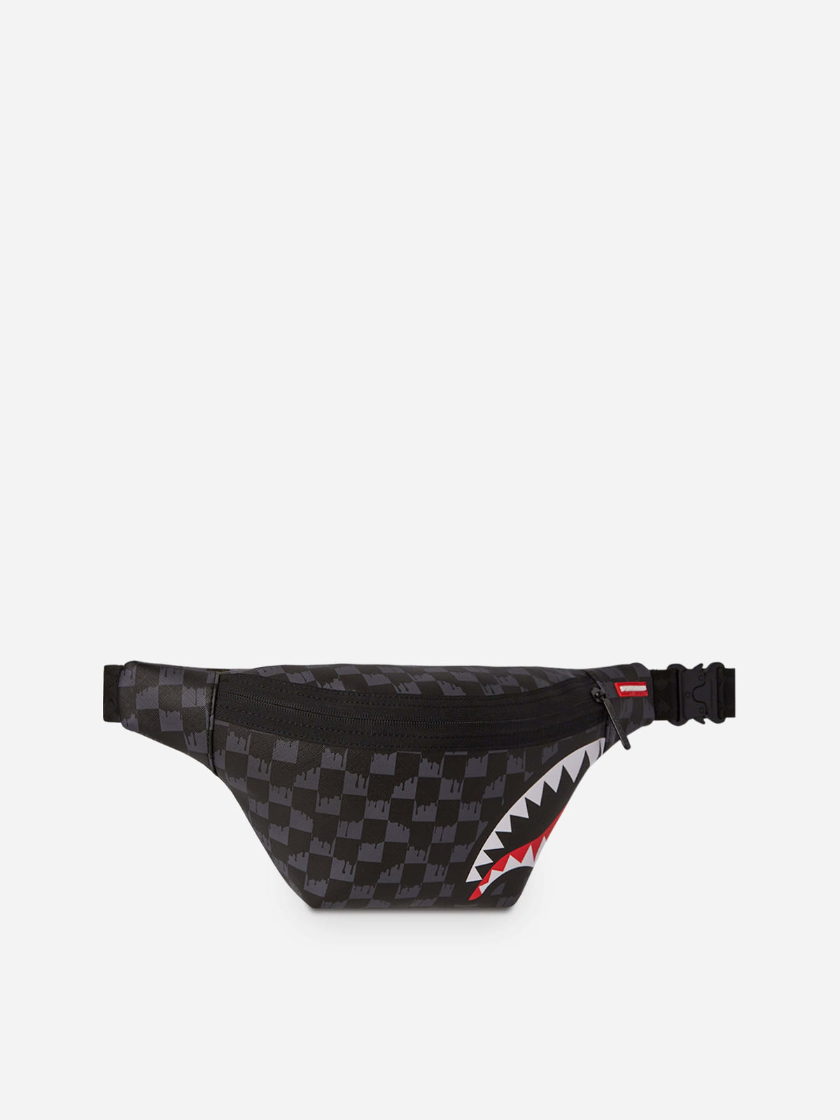 Sprayground Kids Drip Check Shark Belt Bag in Black (23cm 