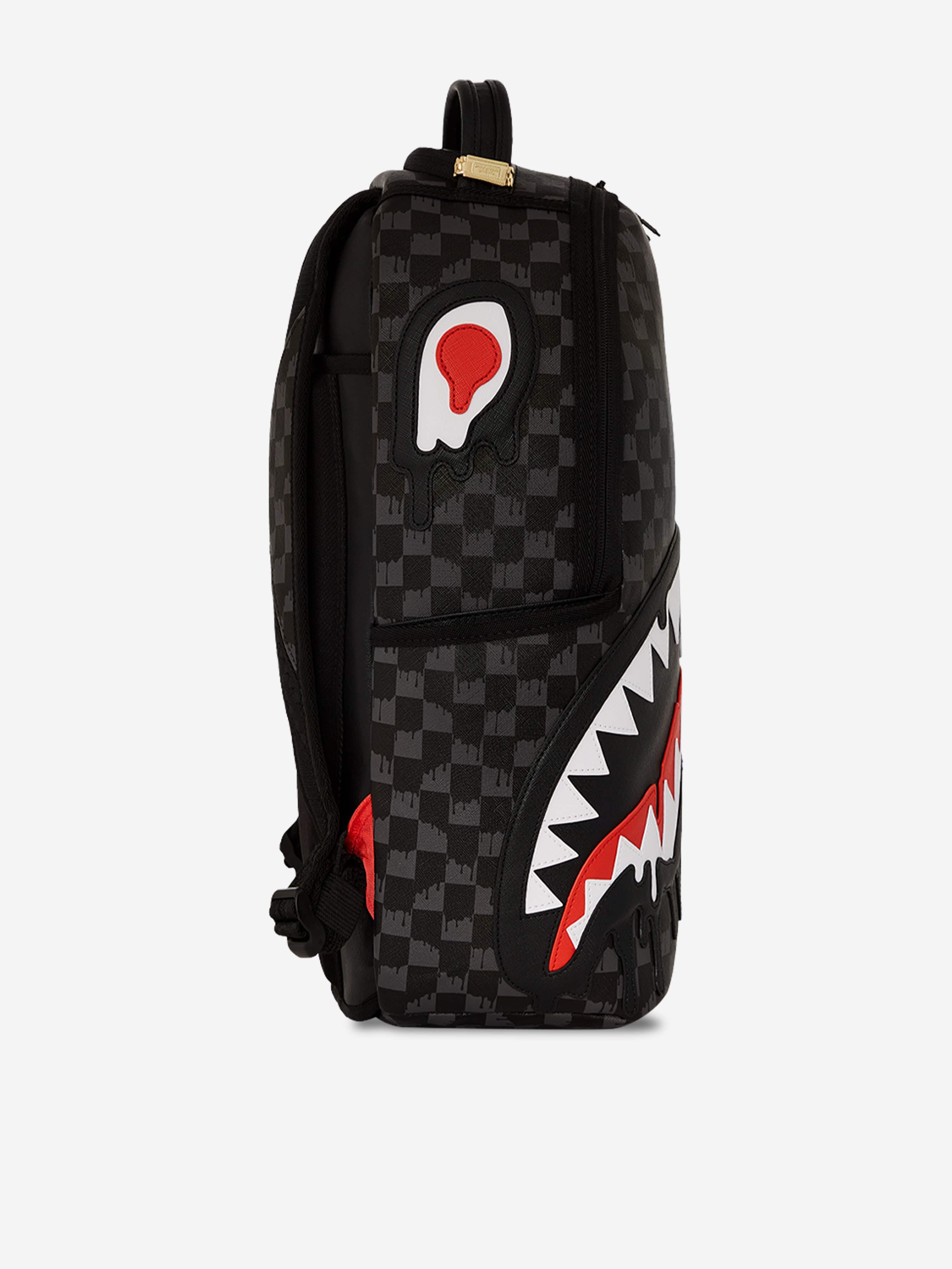 Sprayground Kids Dripping Sharks In Paris DLXV Backpack in Black