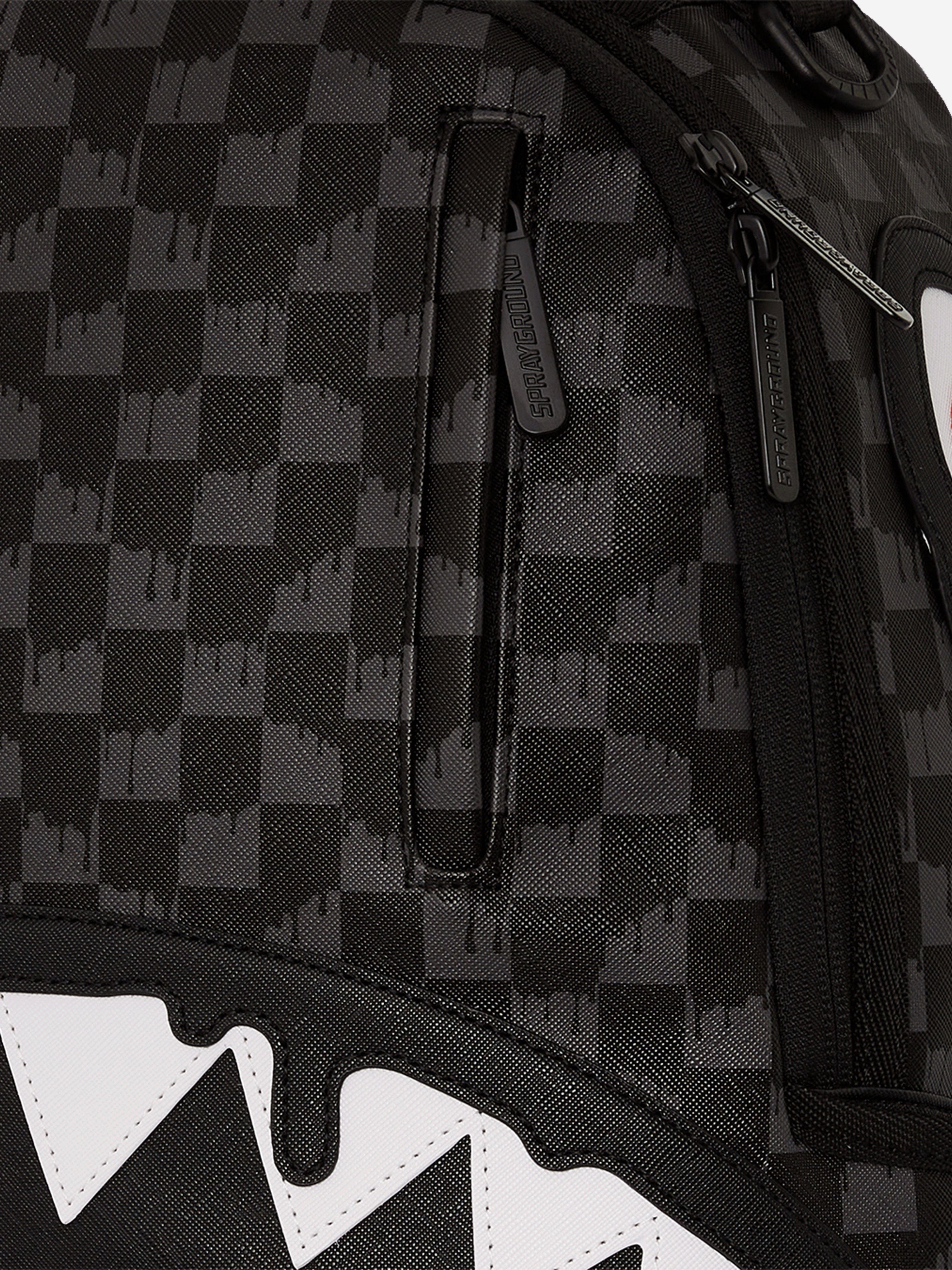 Sprayground Kids Dripping Sharks In Paris DLXV Backpack in Black