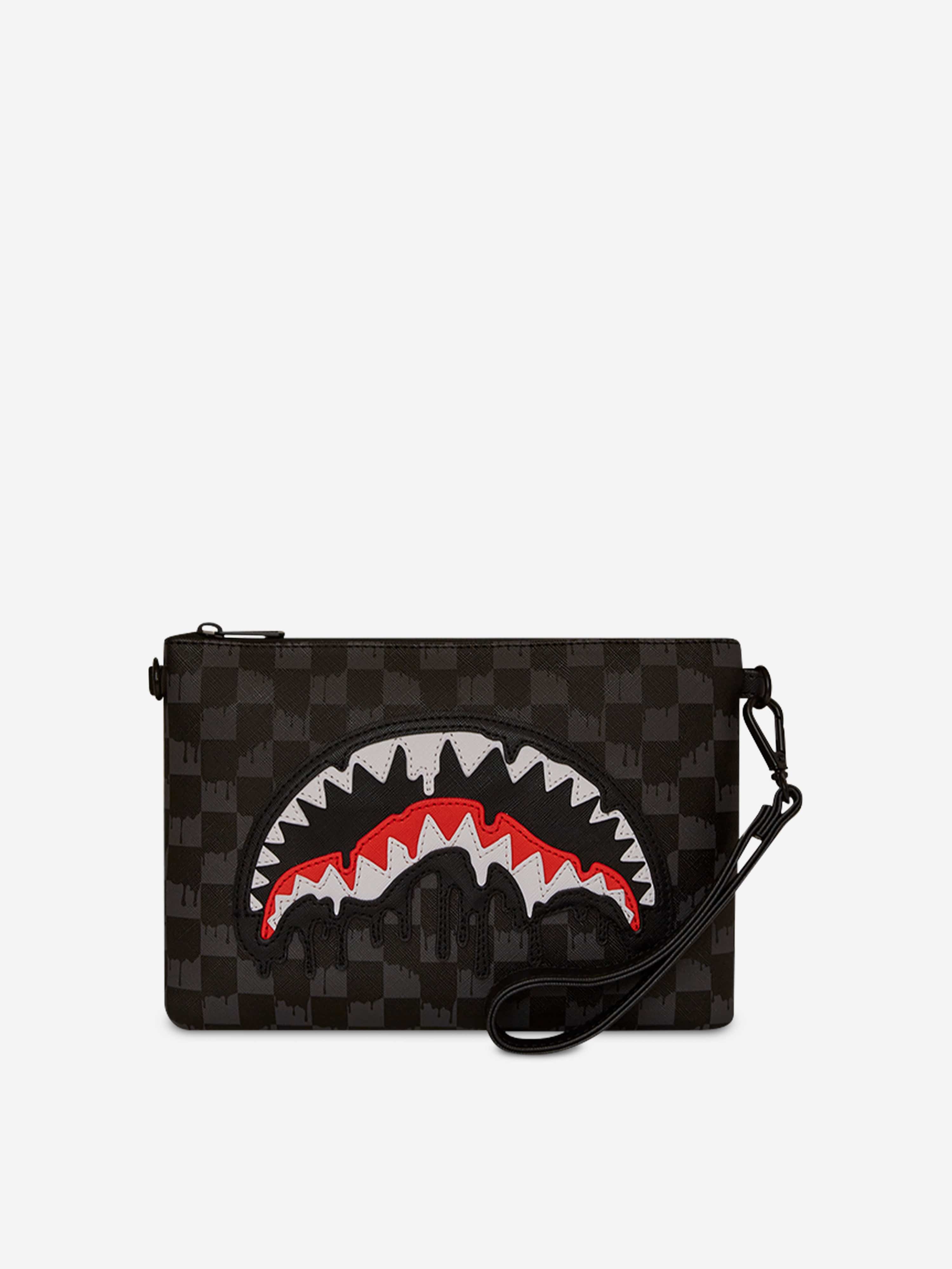 Sprayground Kids Dripping Sharks In Paris Crossover Clutch in Black (2