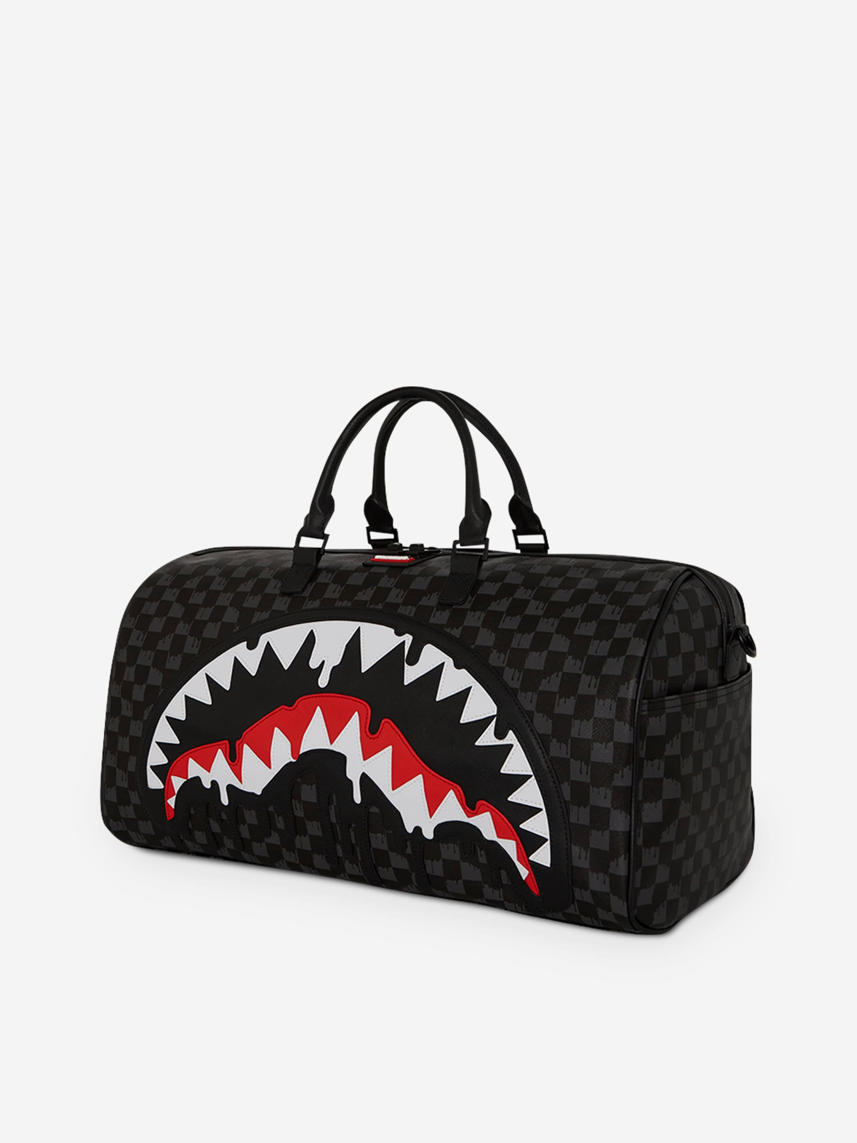 Sprayground Kids Dripping Sharks In Paris Duffle in Black (50cm