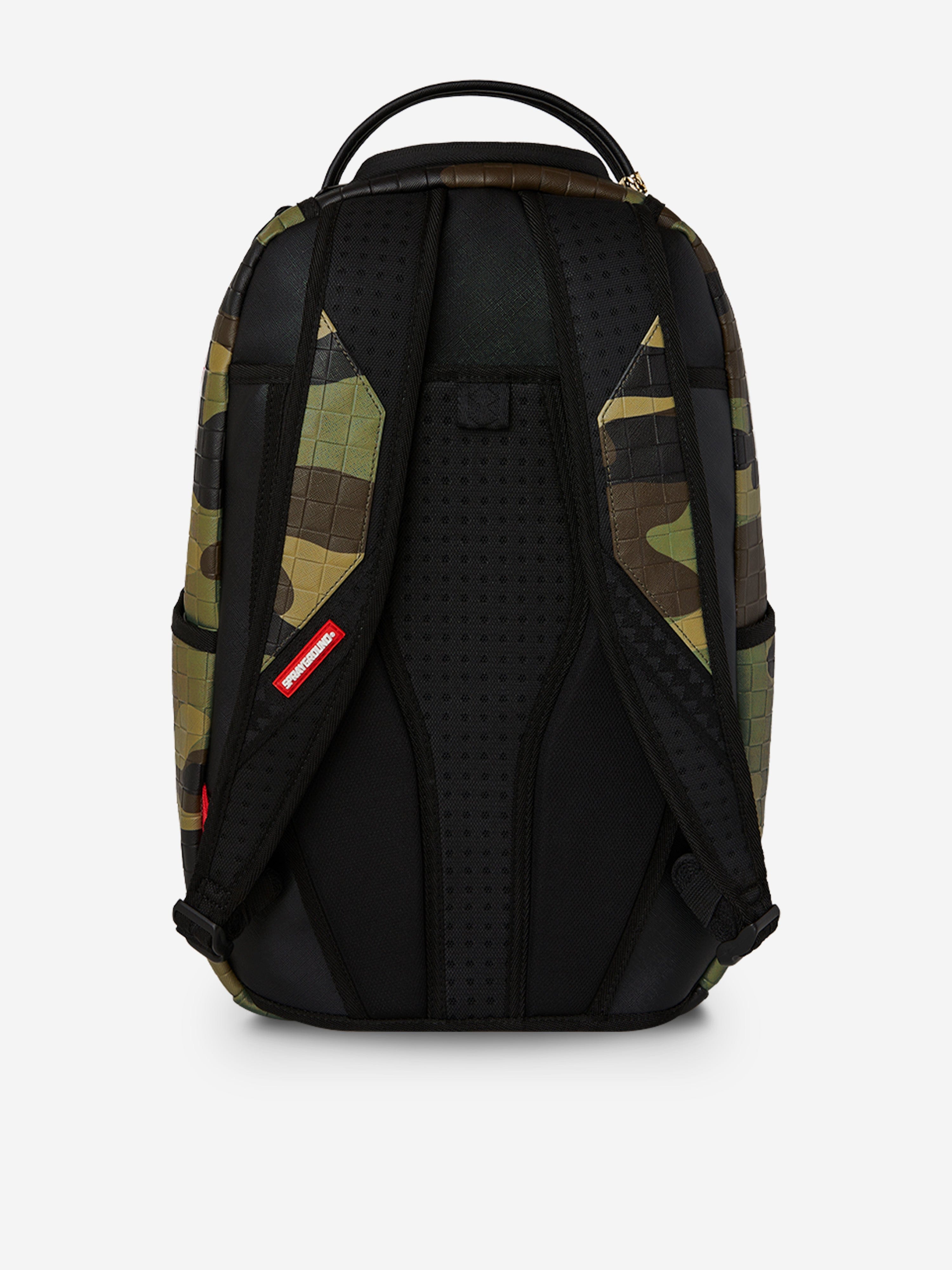 Sprayground Kids Woodland Camo Check Backpack in Green (45cm)
