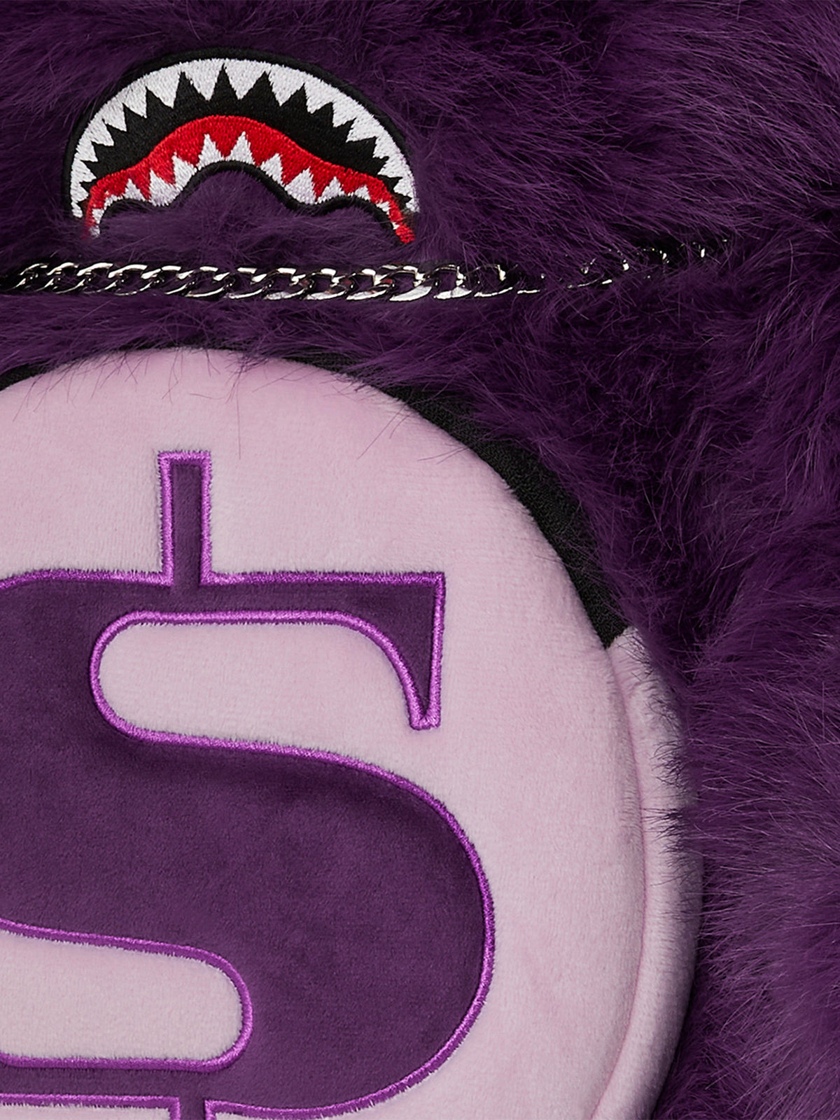 Sprayground Kids Fur Cray Money Bear Backpack in Purple (63cm