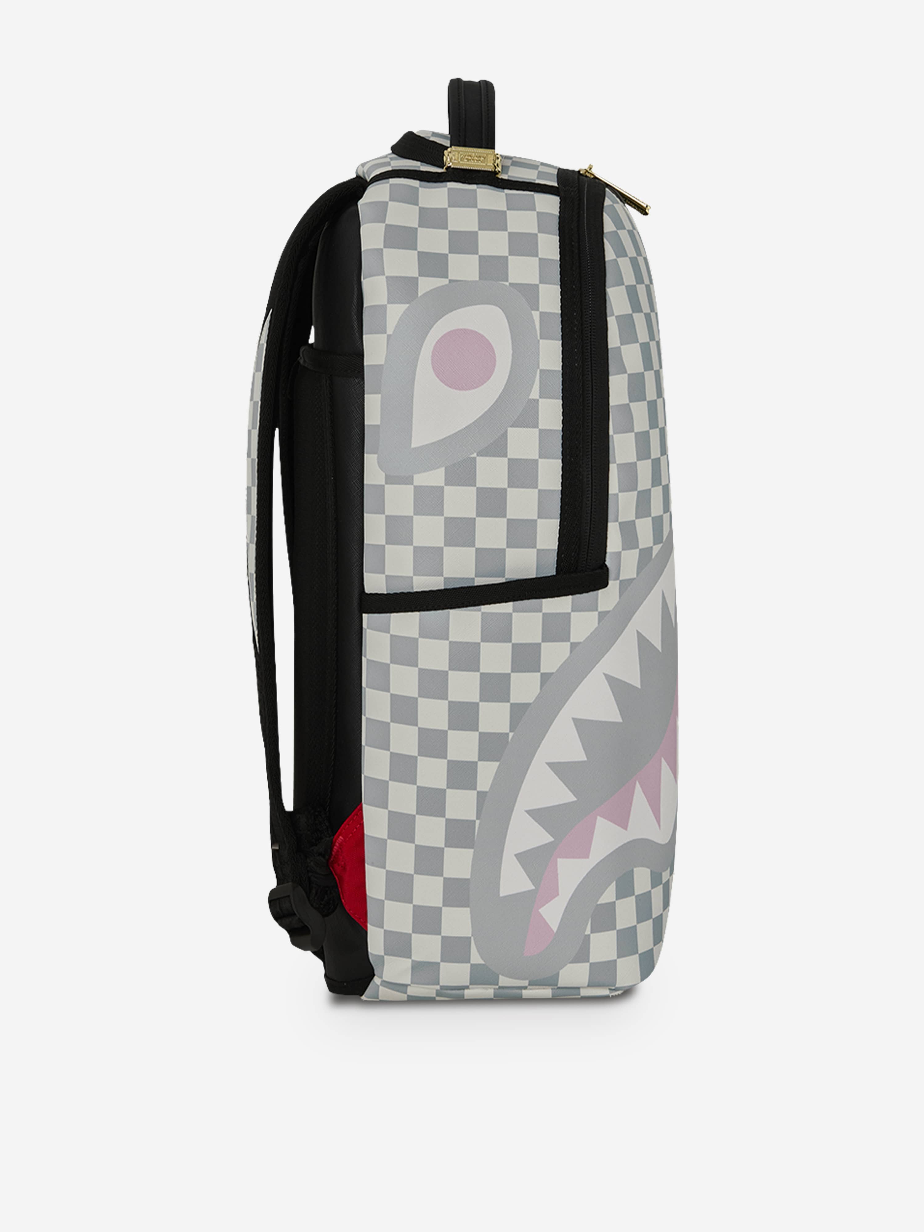 Sprayground Kids Cream Check Side Drip Backpack in Black (45cm